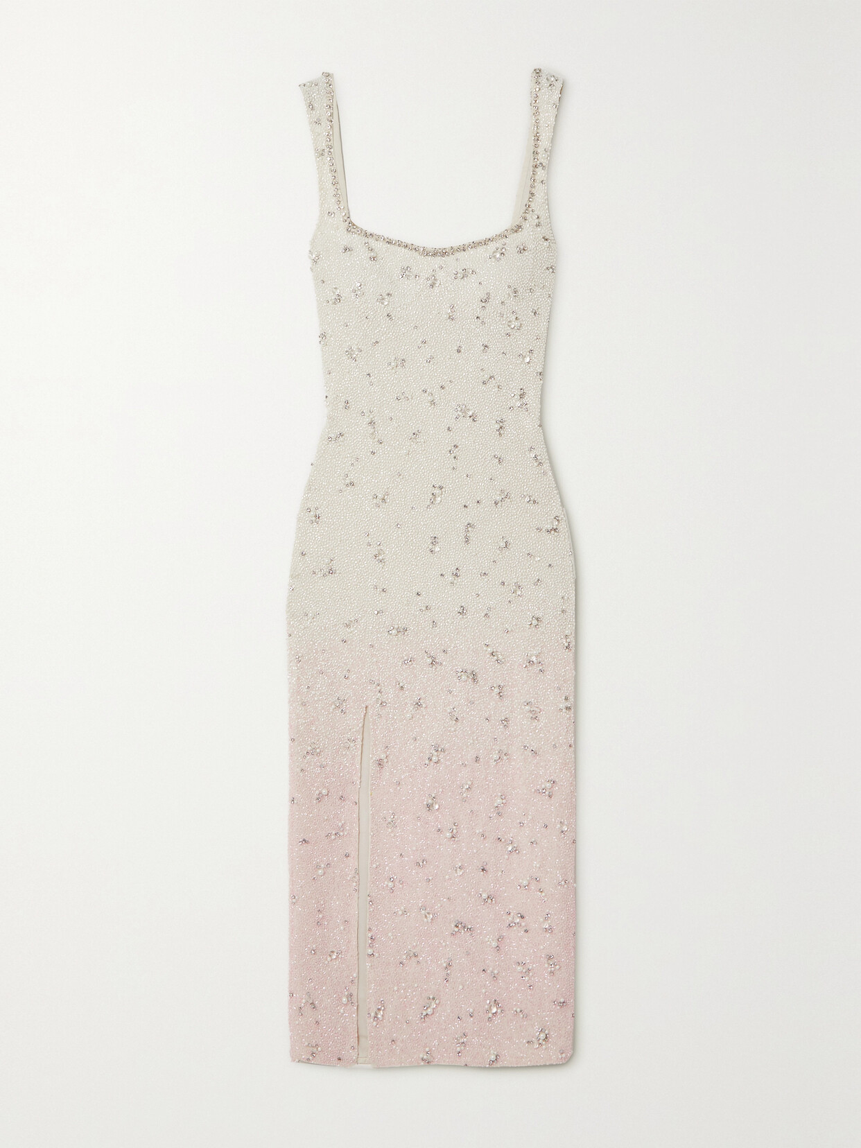 Clio Peppiatt Embellished Stretch-tulle Midi Dress In Ivory