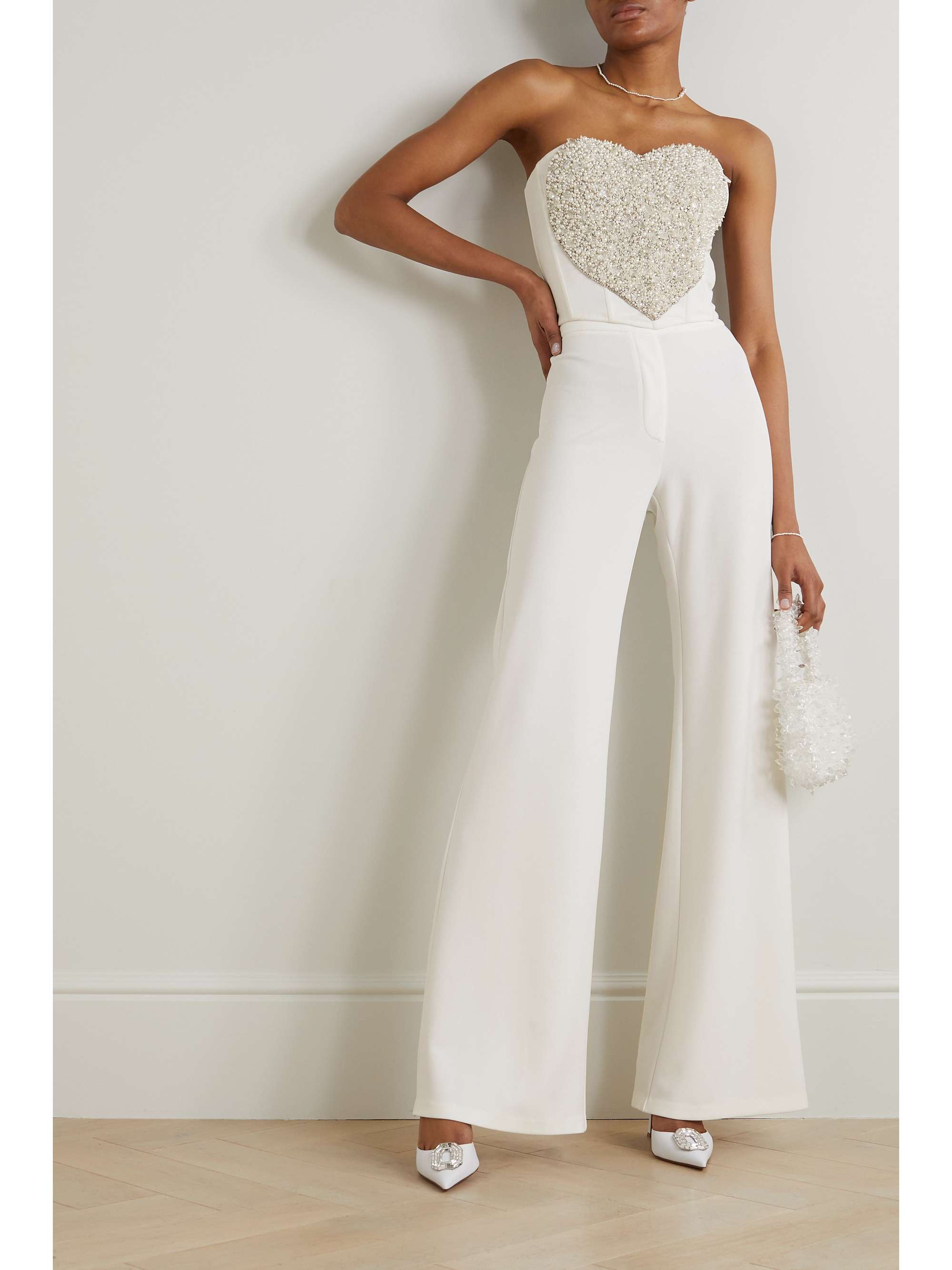 CLIO PEPPIATT Stretch-crepe wide-leg pants