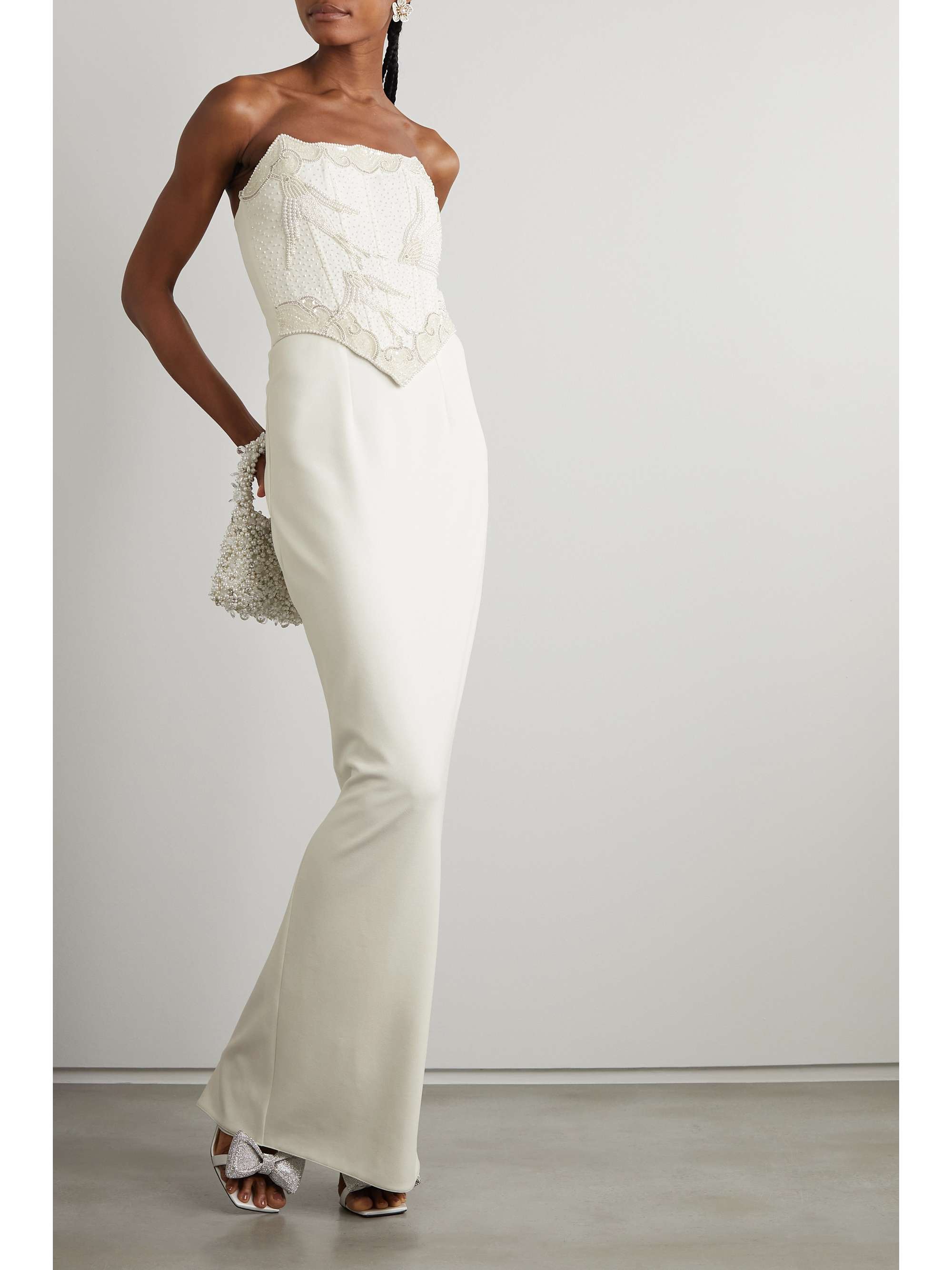 Stretch crepe maxi skirt