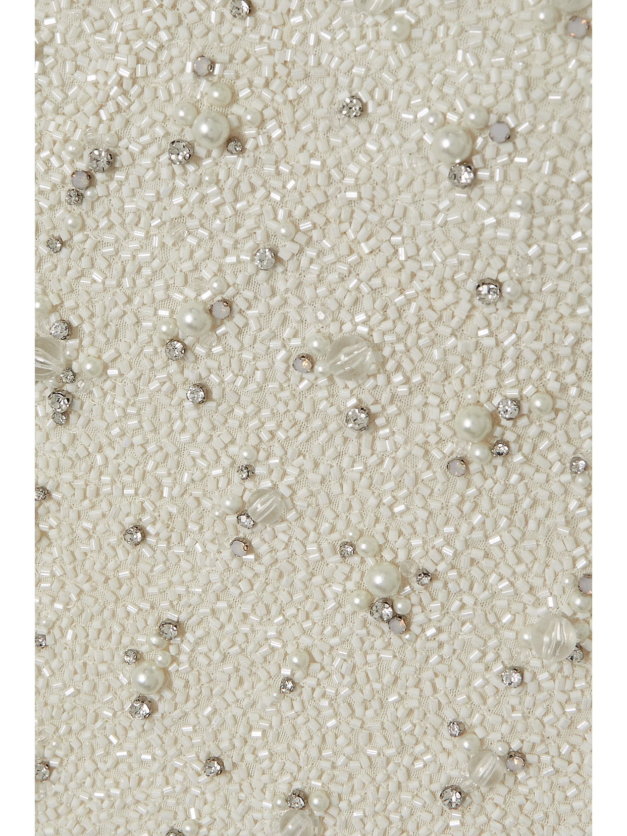 Clio Peppiatt Embellished Stretch-tulle Mini Dress In Ivory