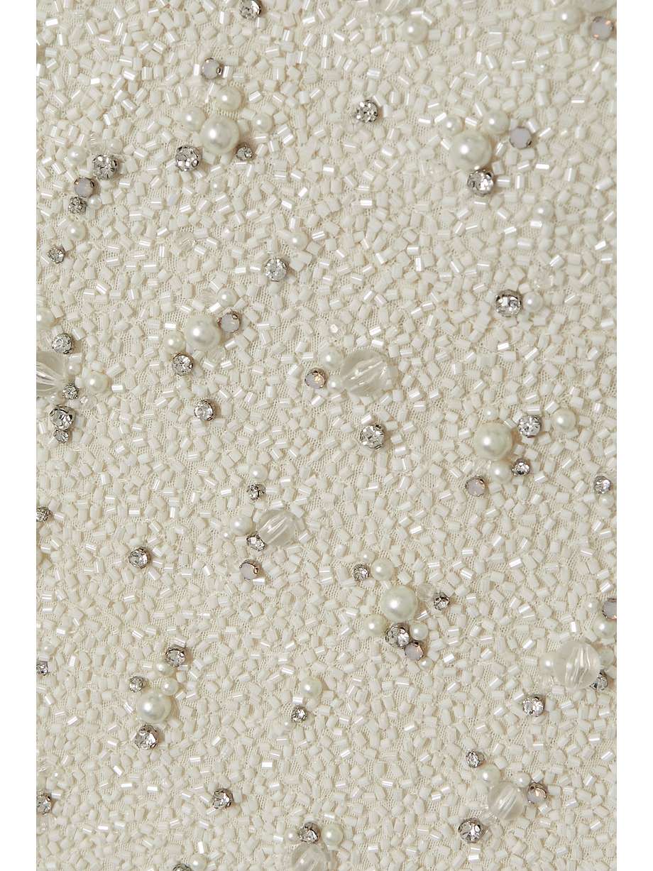 embellished stretch-tulle mini dress