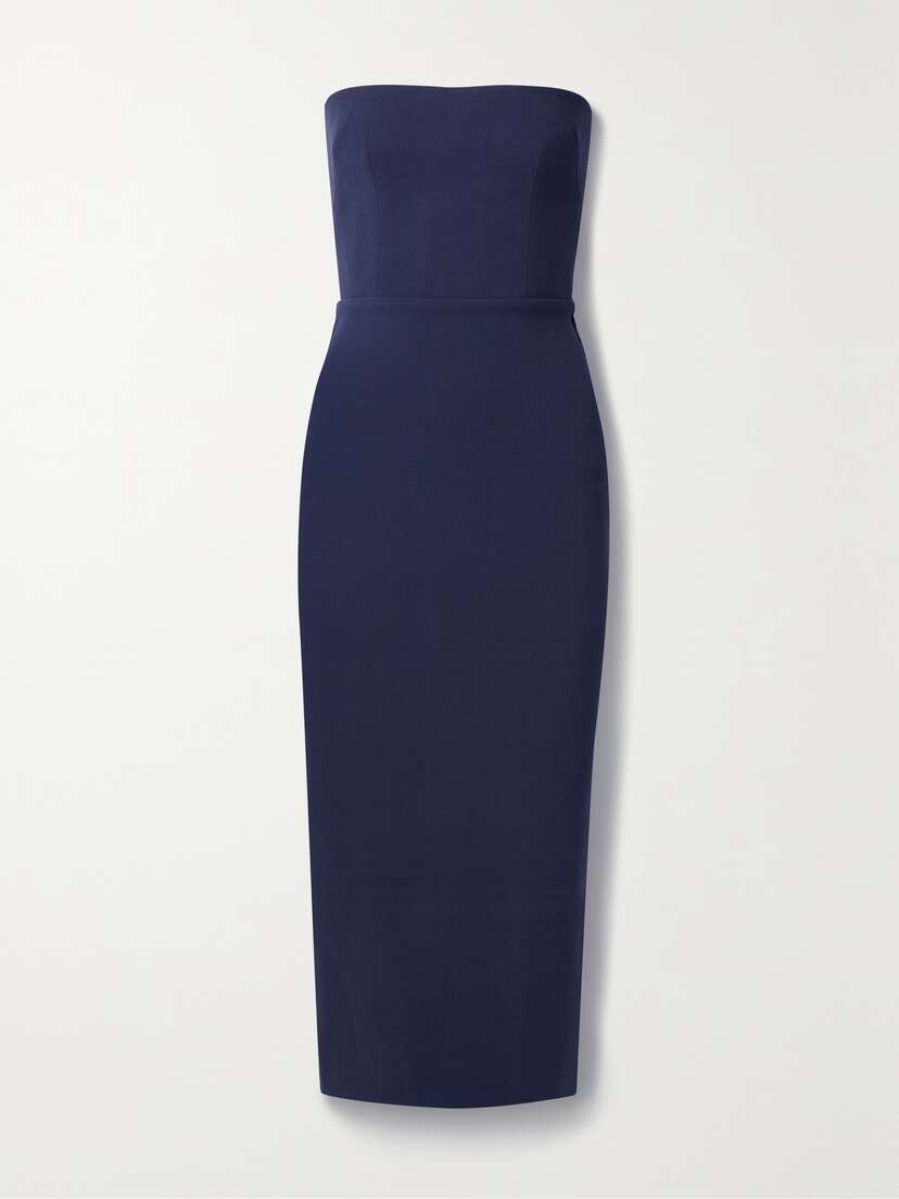Alex Perry Callan Strapless Crepe Midi Dress - UK 20
