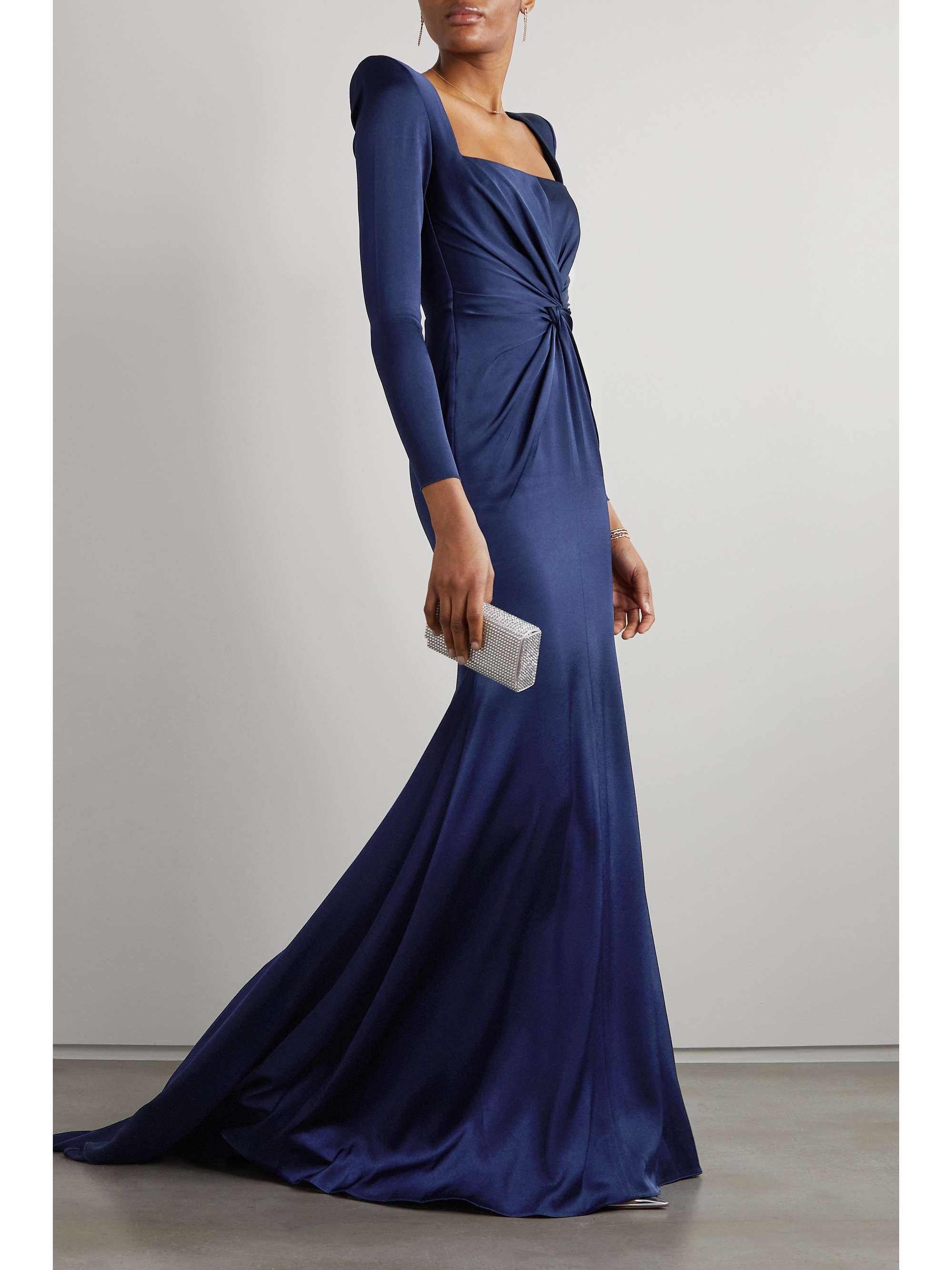 ALEX PERRY Rowan twist-front satin-crepe gown