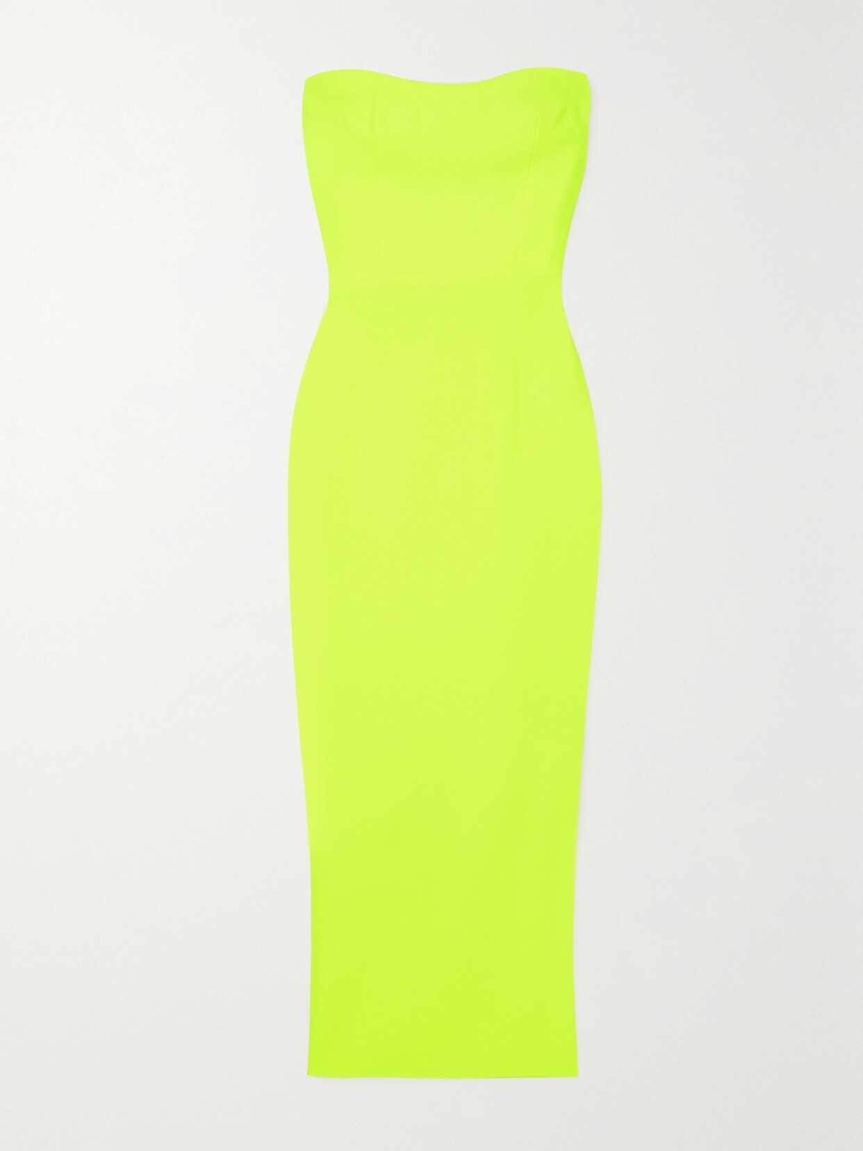 Alex Perry - Callan Strapless Neon Crepe Midi Dress - Yellow