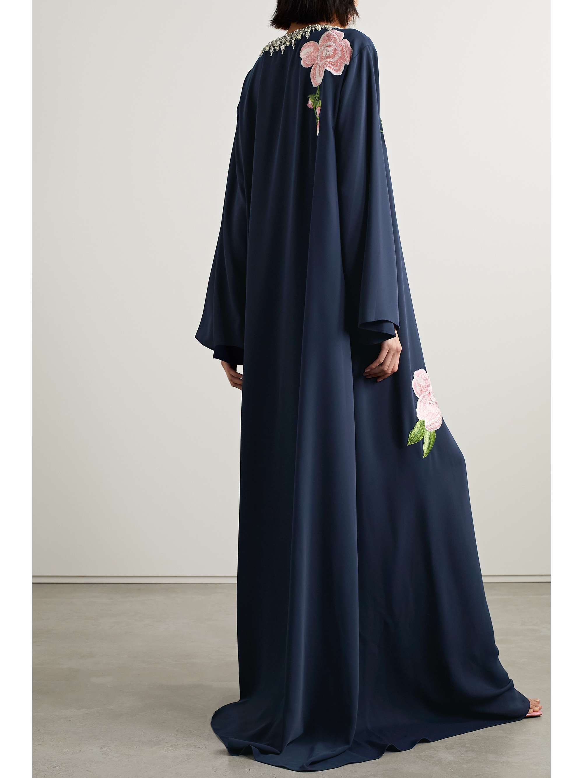 CAROLINA HERRERA Crystal-embellished embroidered crepe kaftan