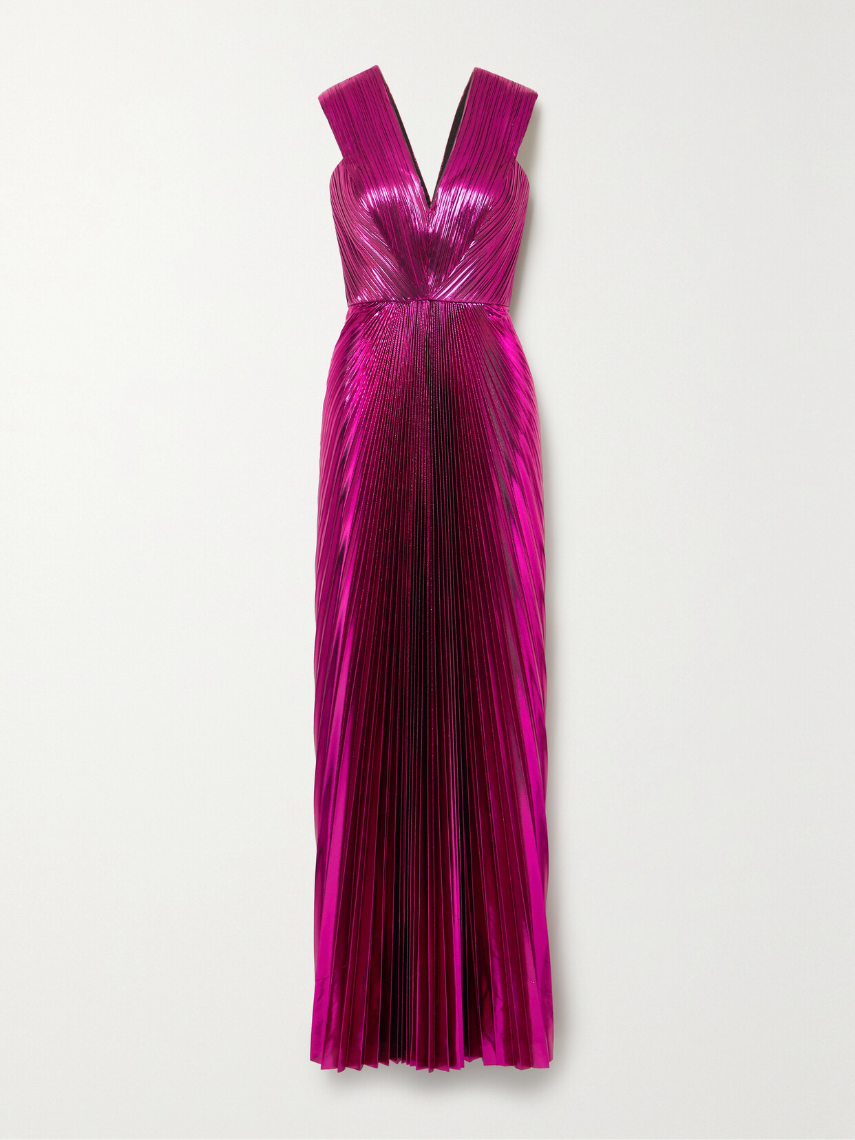 SemSem - + Net Sustain Pleated Metallic Lamé Gown - Pink