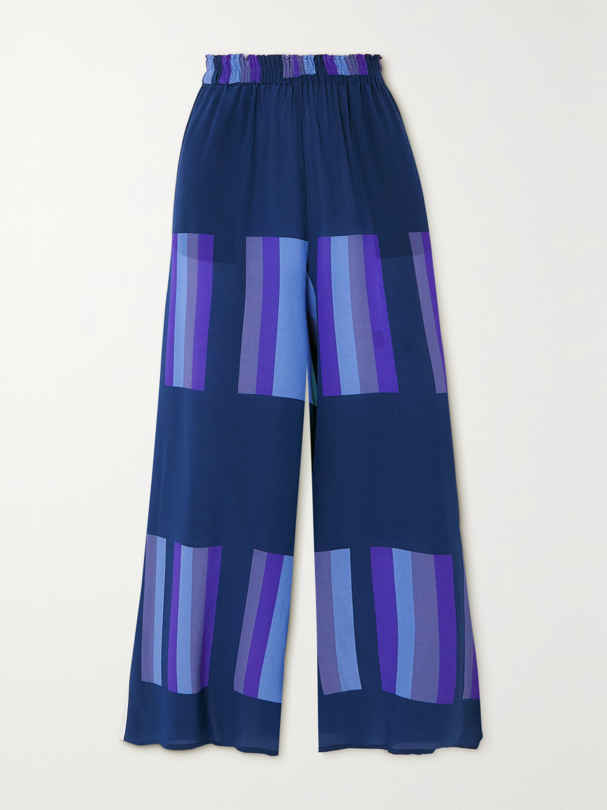 Louisa Parris + Net Sustain The Lisbon Printed Silk Crepe De Chine Wide-leg Pants