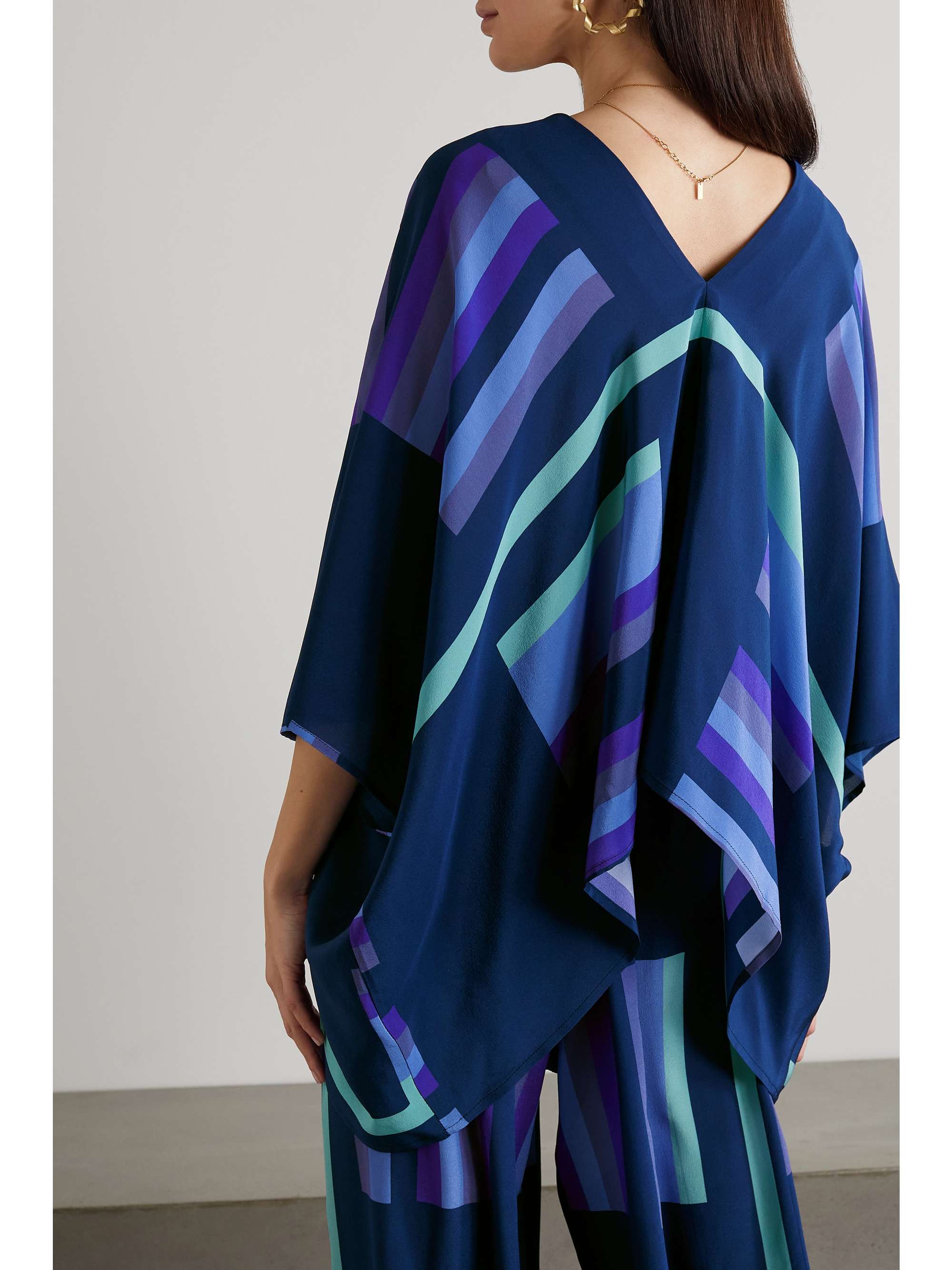 LOUISA PARRIS The Majorca printed silk crepe de chine top
