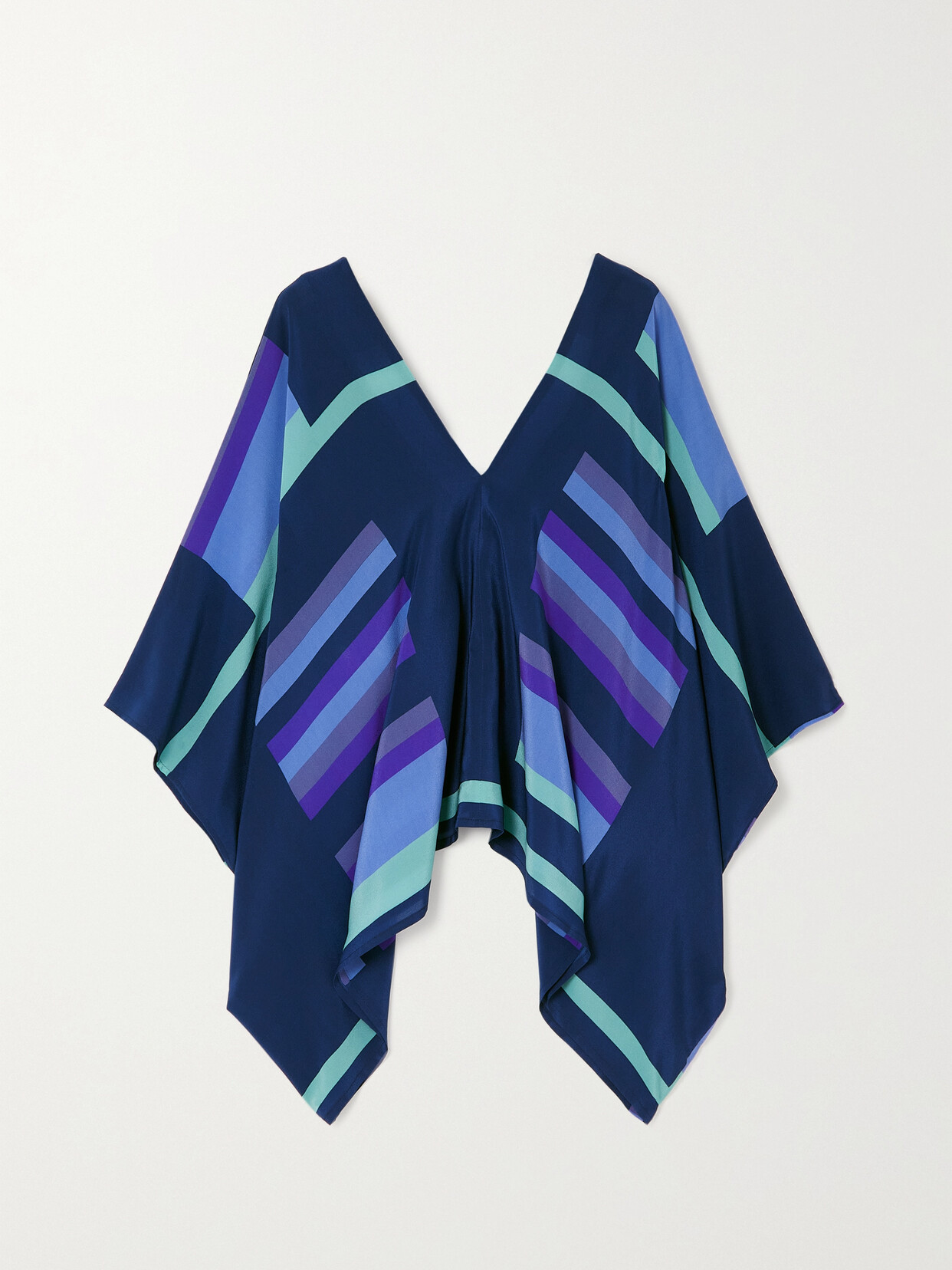 Louisa Parris + Net Sustain The Majorca Printed Silk Crepe De Chine Top