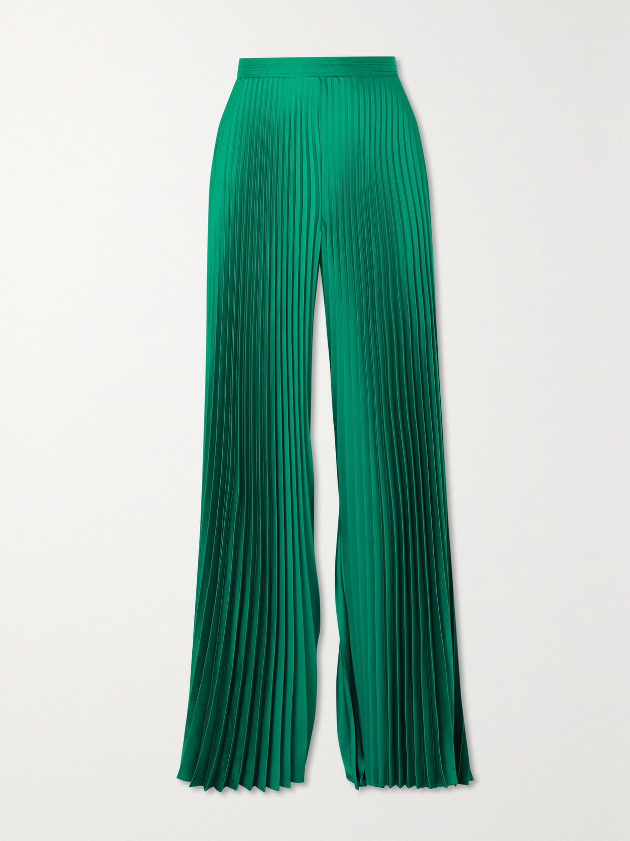 SemSem - + Net Sustain Plissé-satin Wide-leg Pants - Green