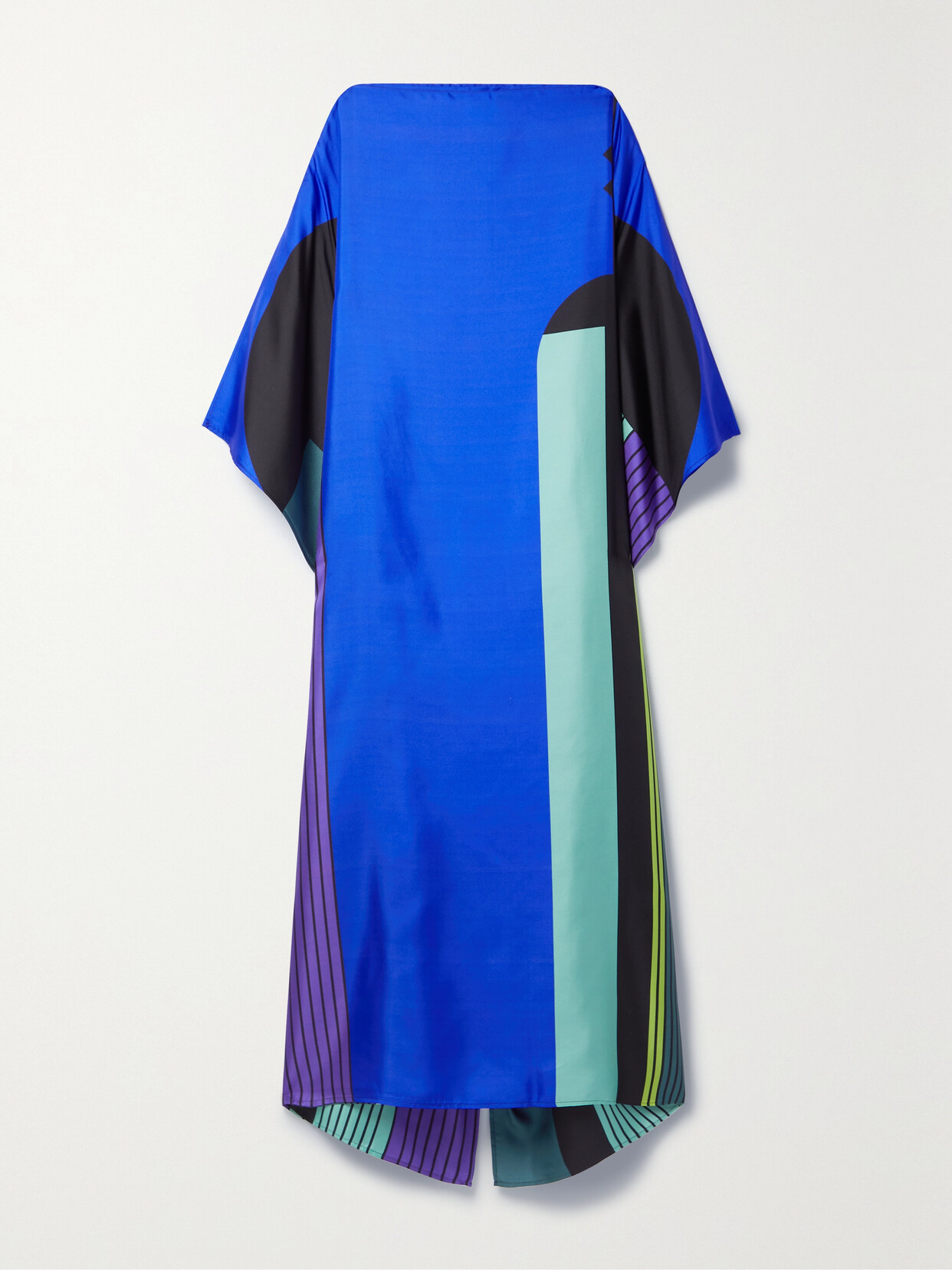 Louisa Parris + Net Sustain The Long Scarf Printed Silk-twill Kaftan - Blue