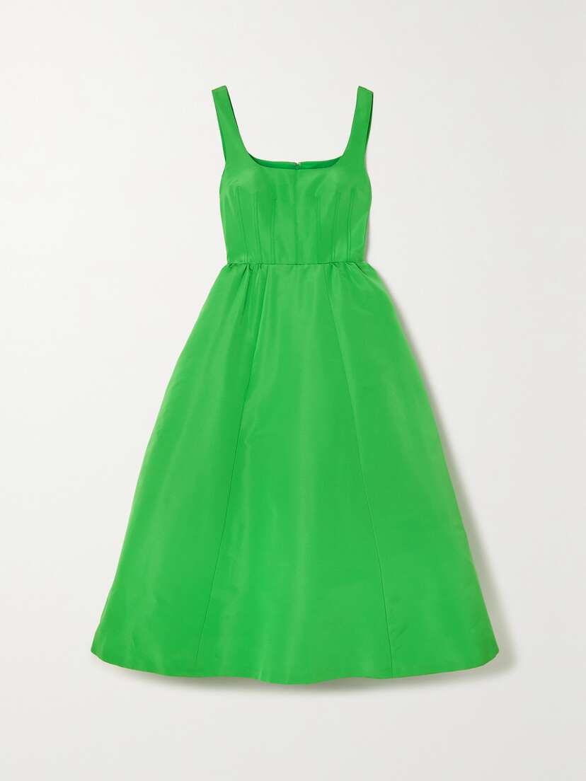 Carolina Herrera Paneled Silk-faille Midi Dress