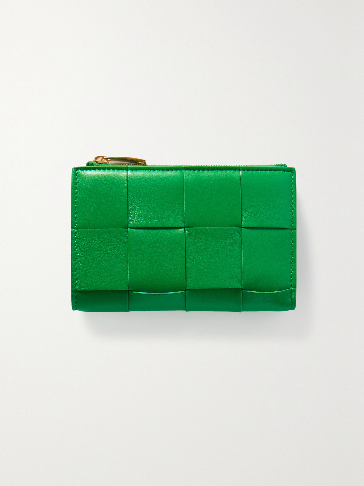 Bottega Veneta - Cassette Intrecciato Leather Wallet - Bright green