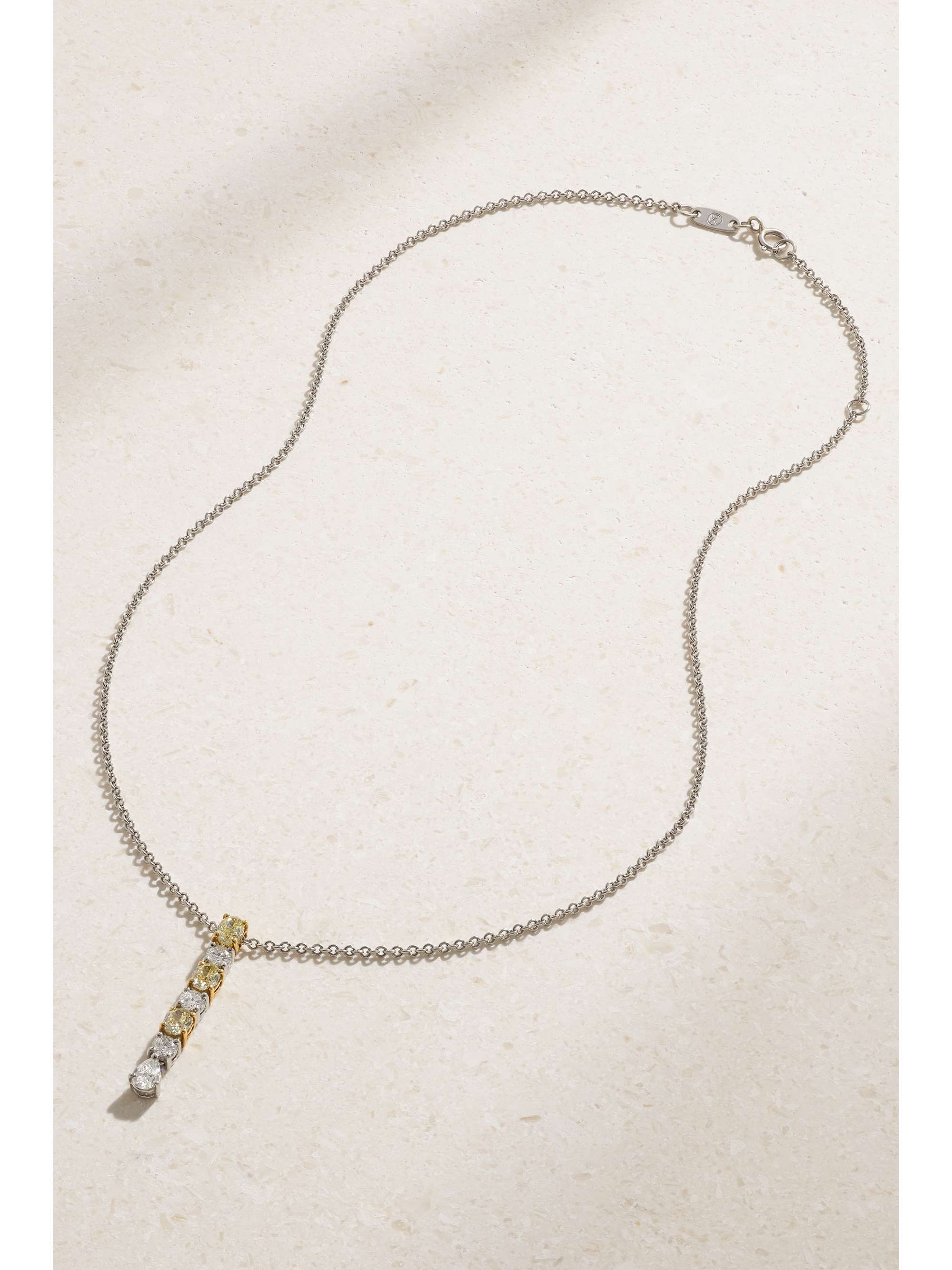BAYCO 18-karat gold and platinum yellow and white diamond necklace