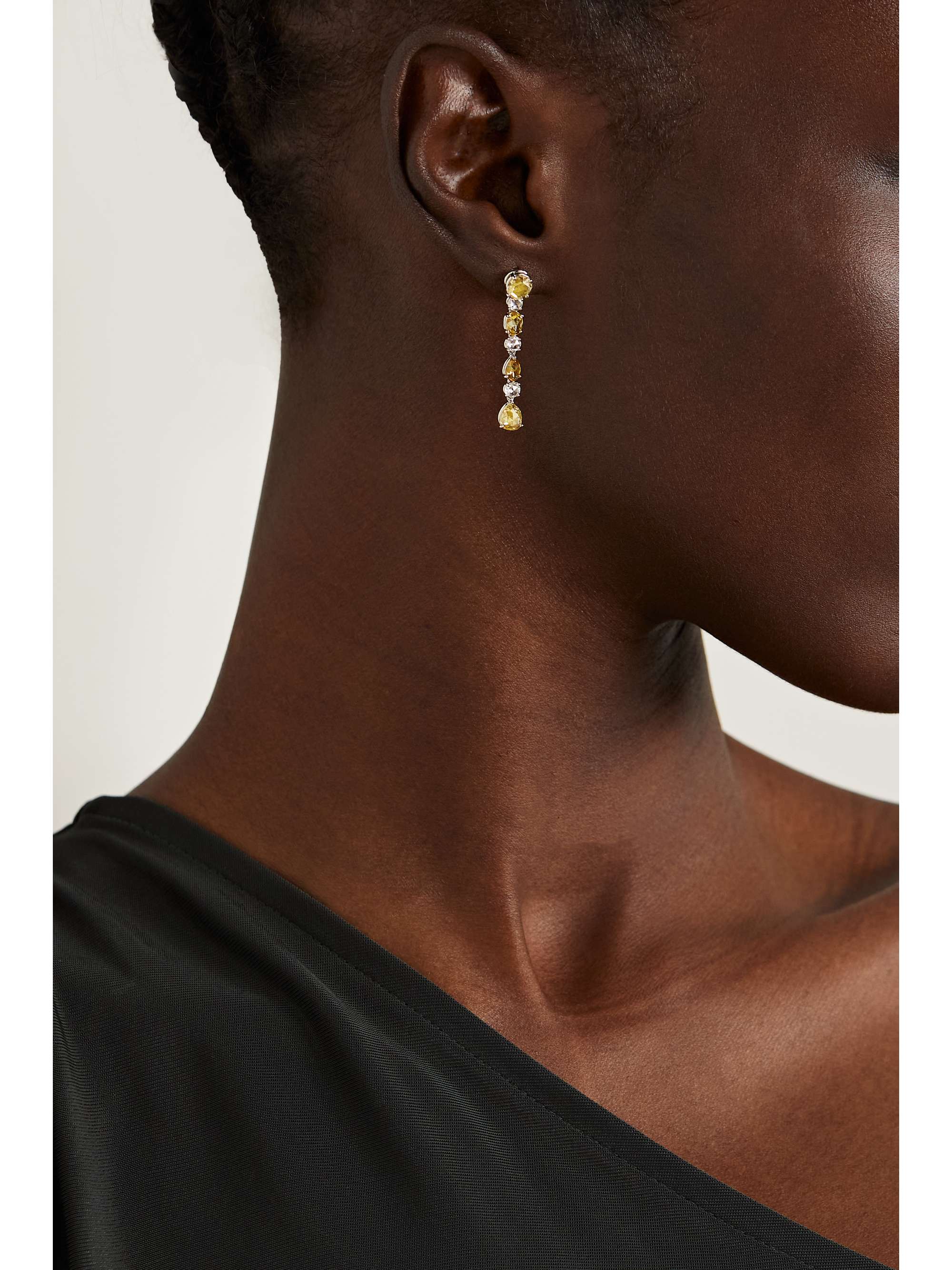 BAYCO Platinum yellow and white diamond earrings