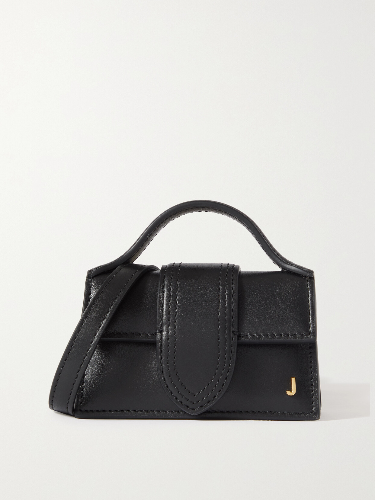 Shop Jacquemus Le Petit Bambino Leather Tote In Black