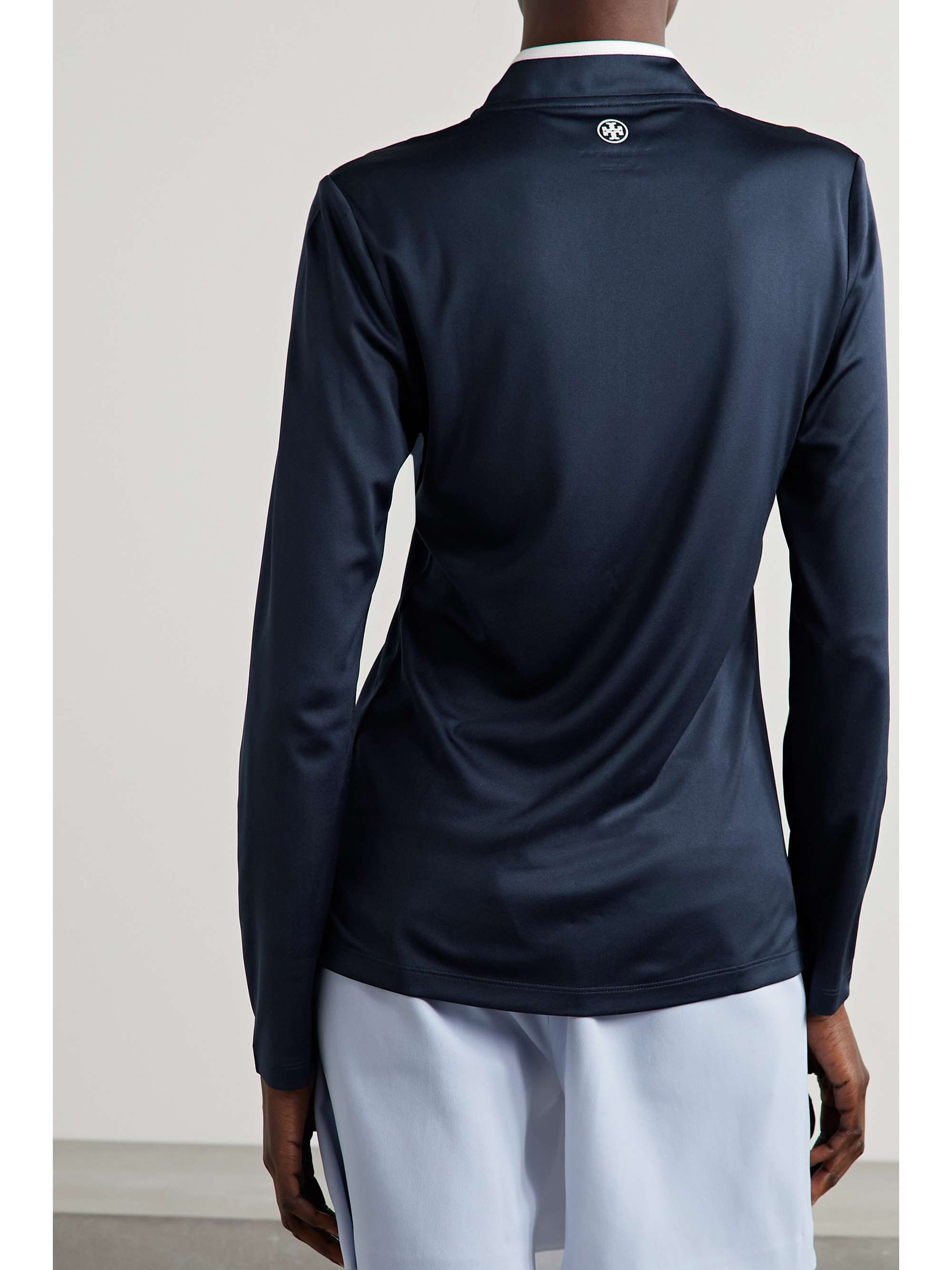 TORY SPORT Two-tone stretch-jersey top