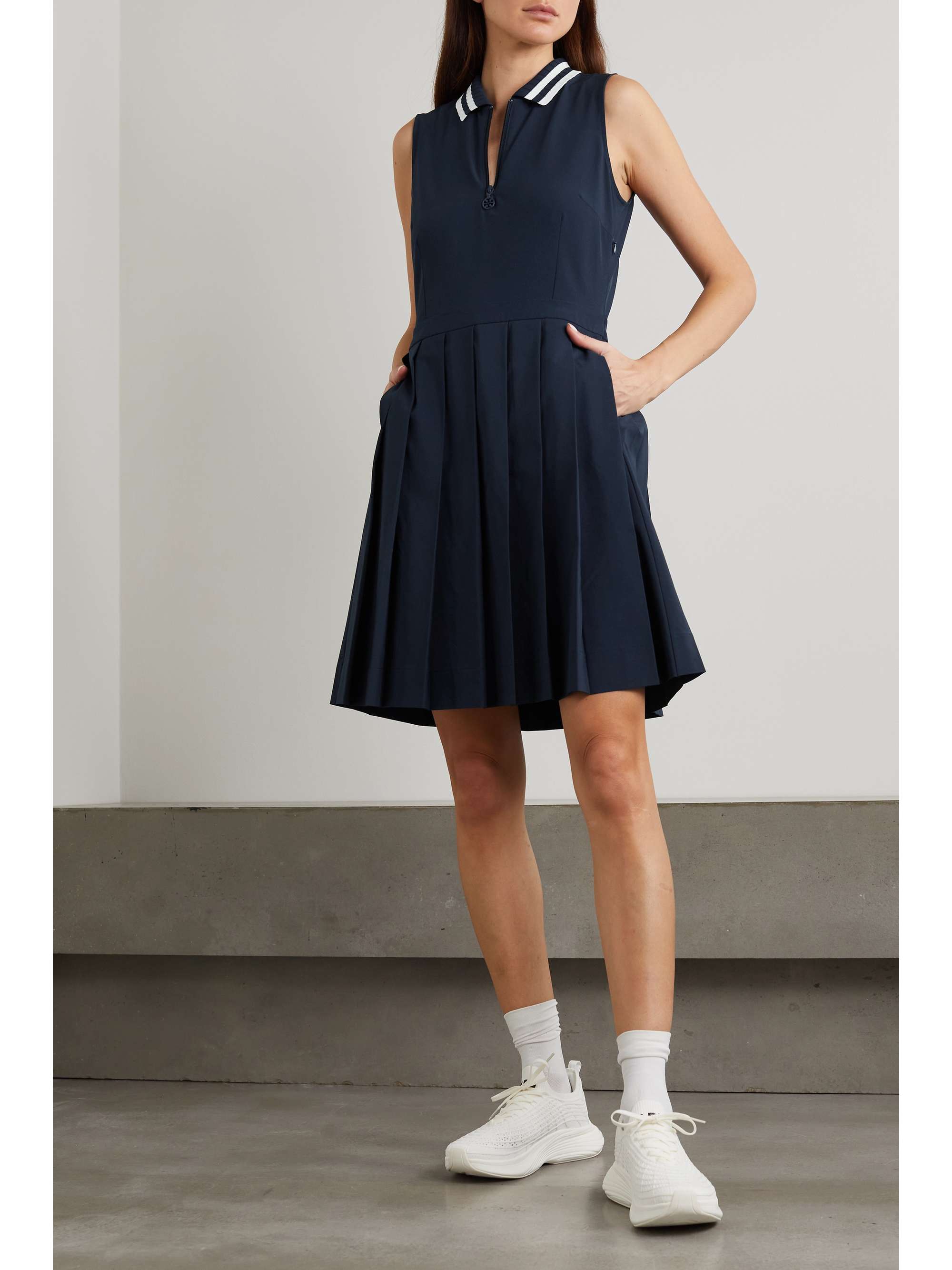 TORY SPORT Pleated stretch-jersey tennis dress