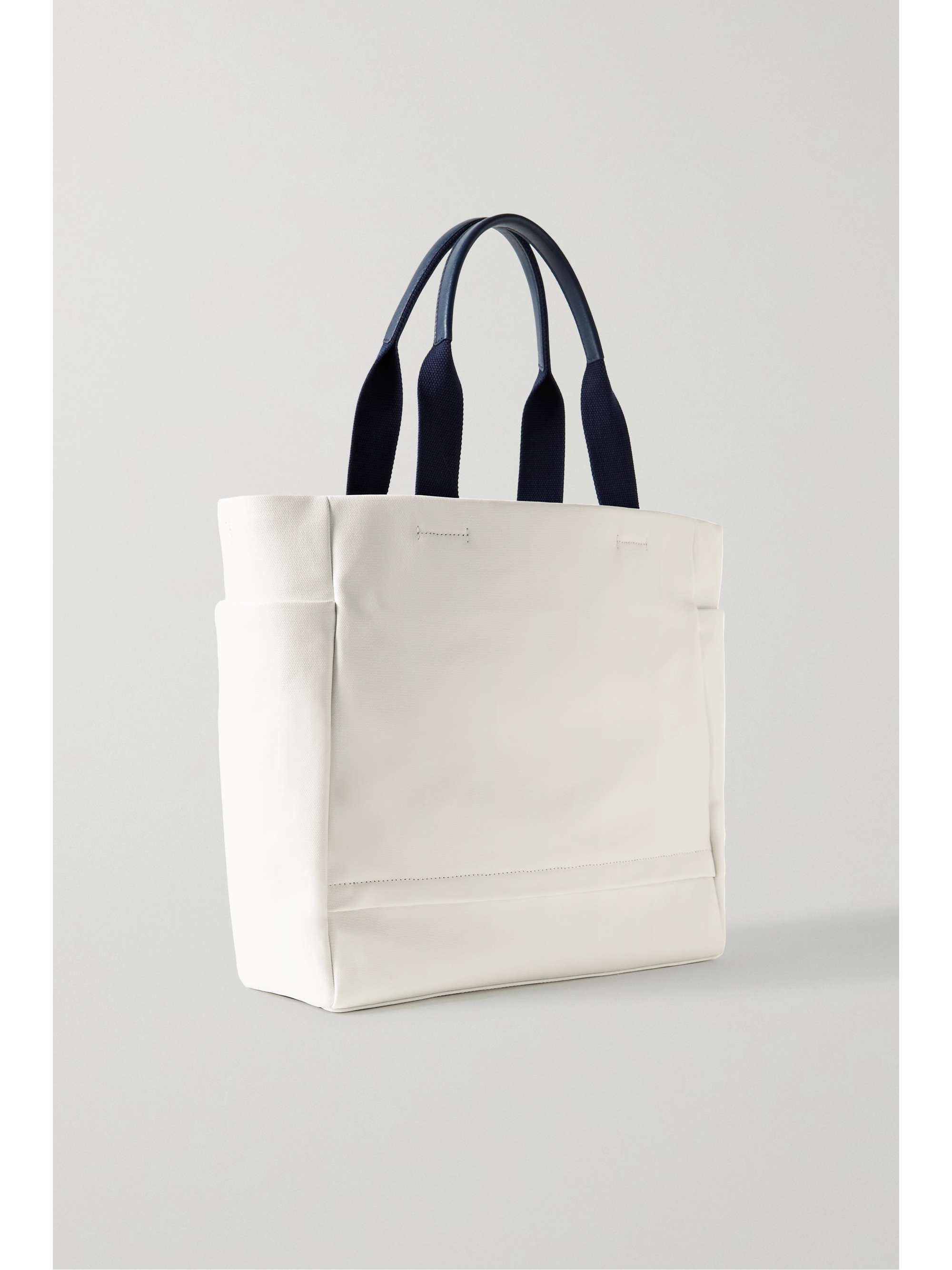 TORY SPORT Faux leather and webbing-trimmed canvas tote