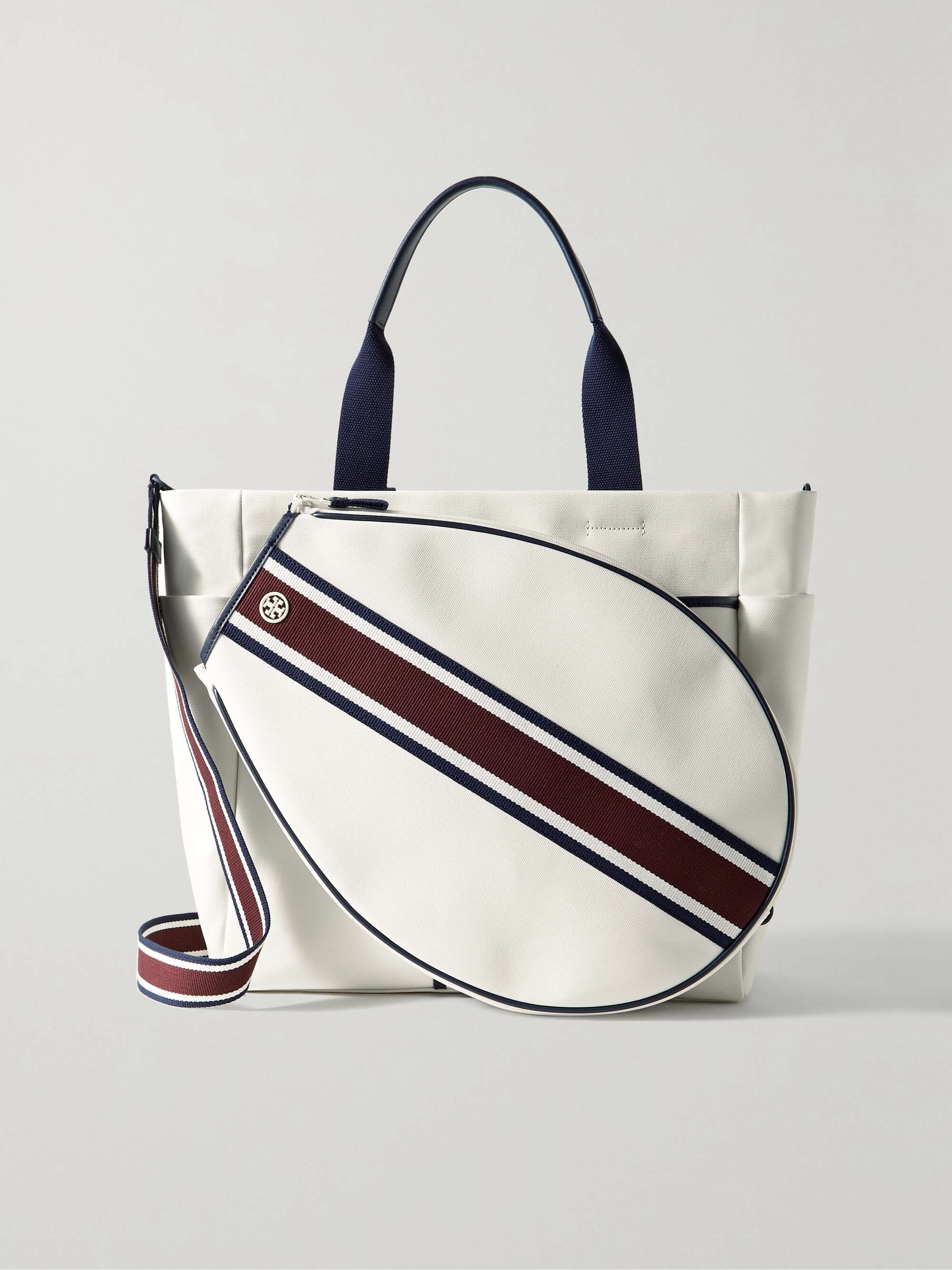 Logo Canvas Tennis Bag in Neutrals - Tory Sport