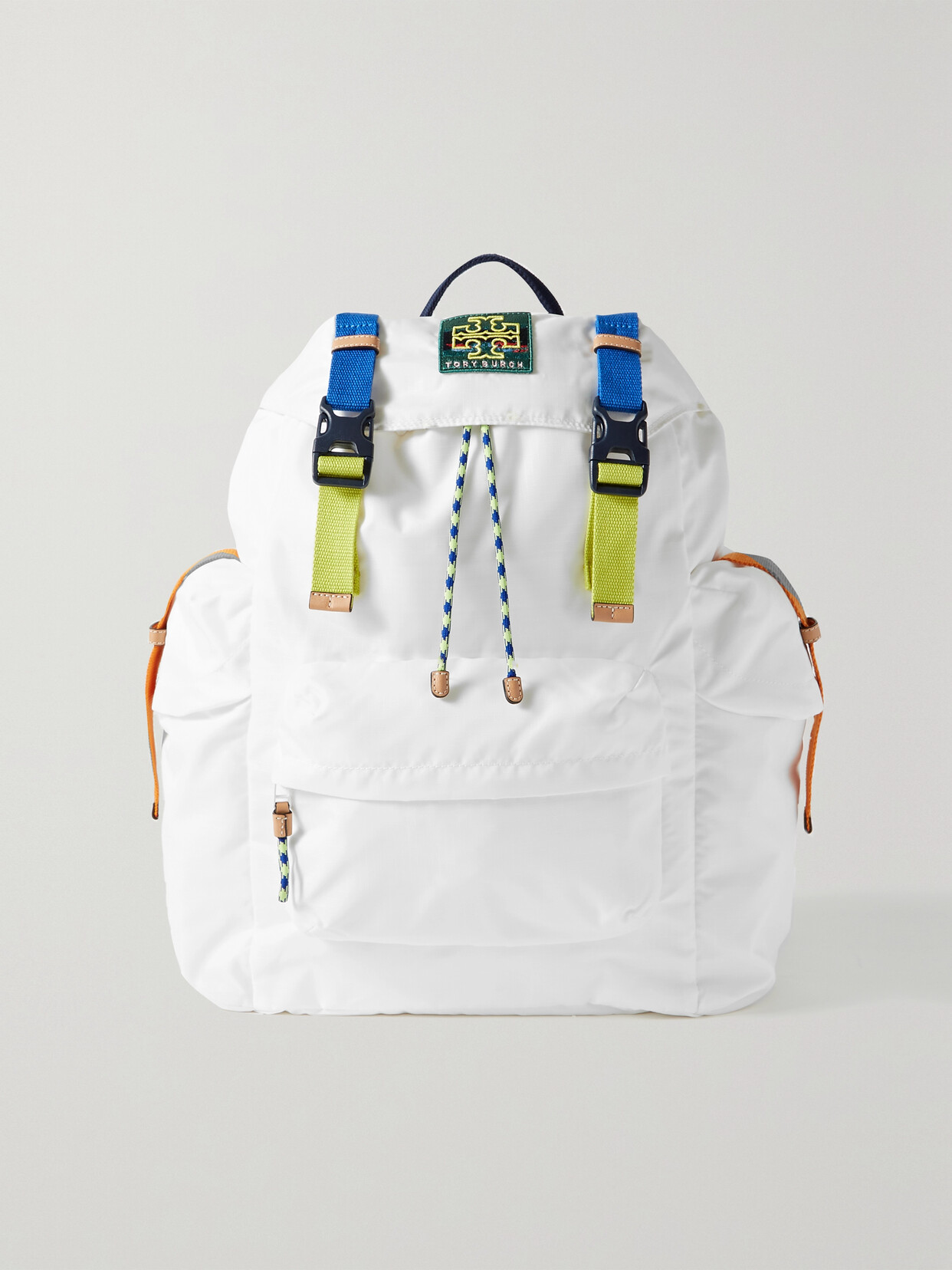 Tory Sport - Appliquéd Recycled Ripstop Backpack - White