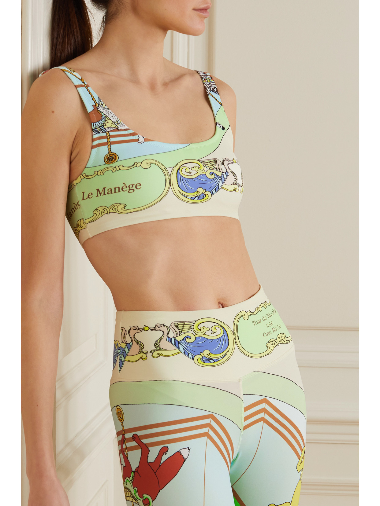 Tory Sport Tory Burch Printed Scoop-back Bra In Green