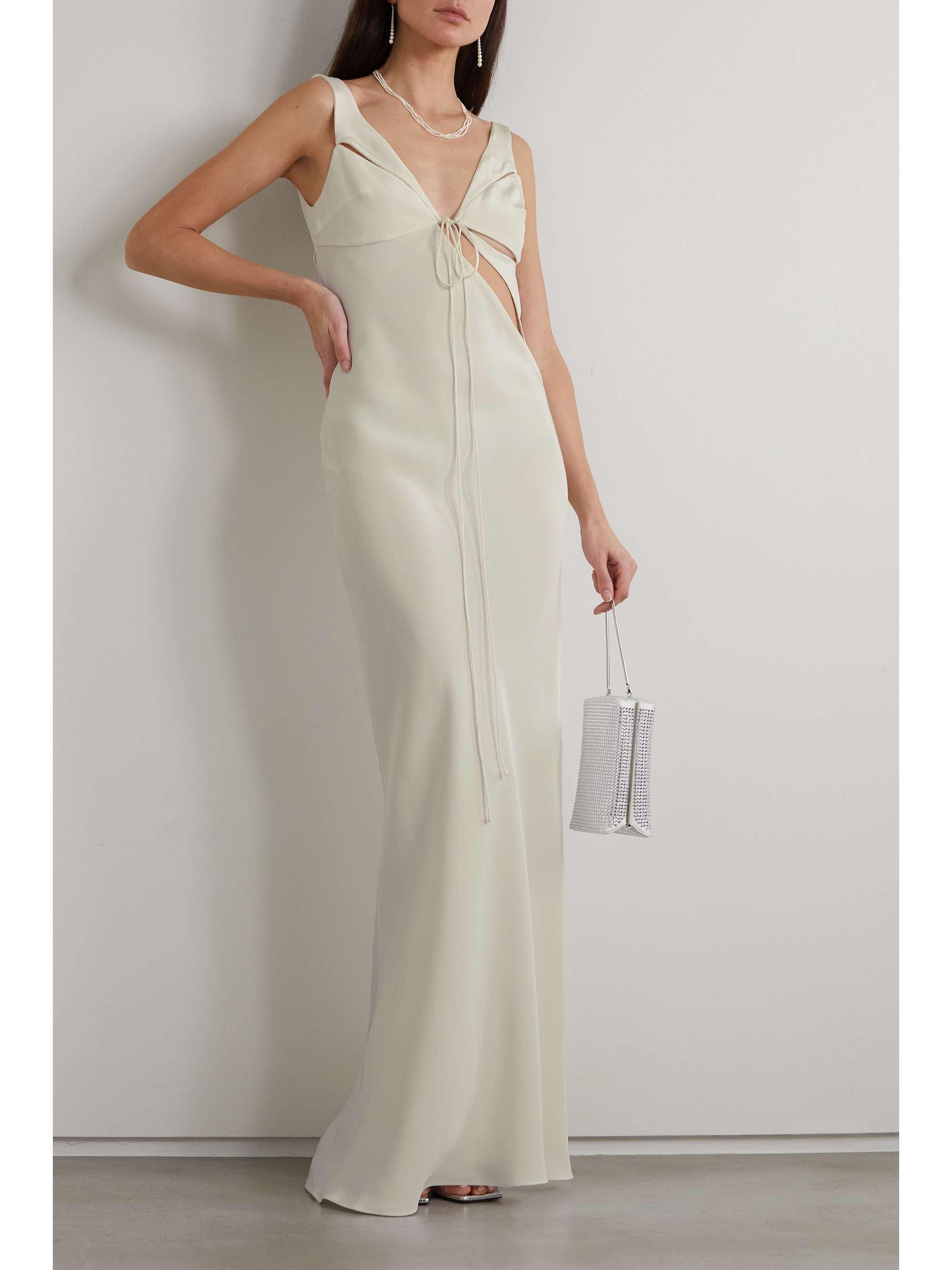 CHRISTOPHER ESBER Triquetra cutout silk-faille maxi dress
