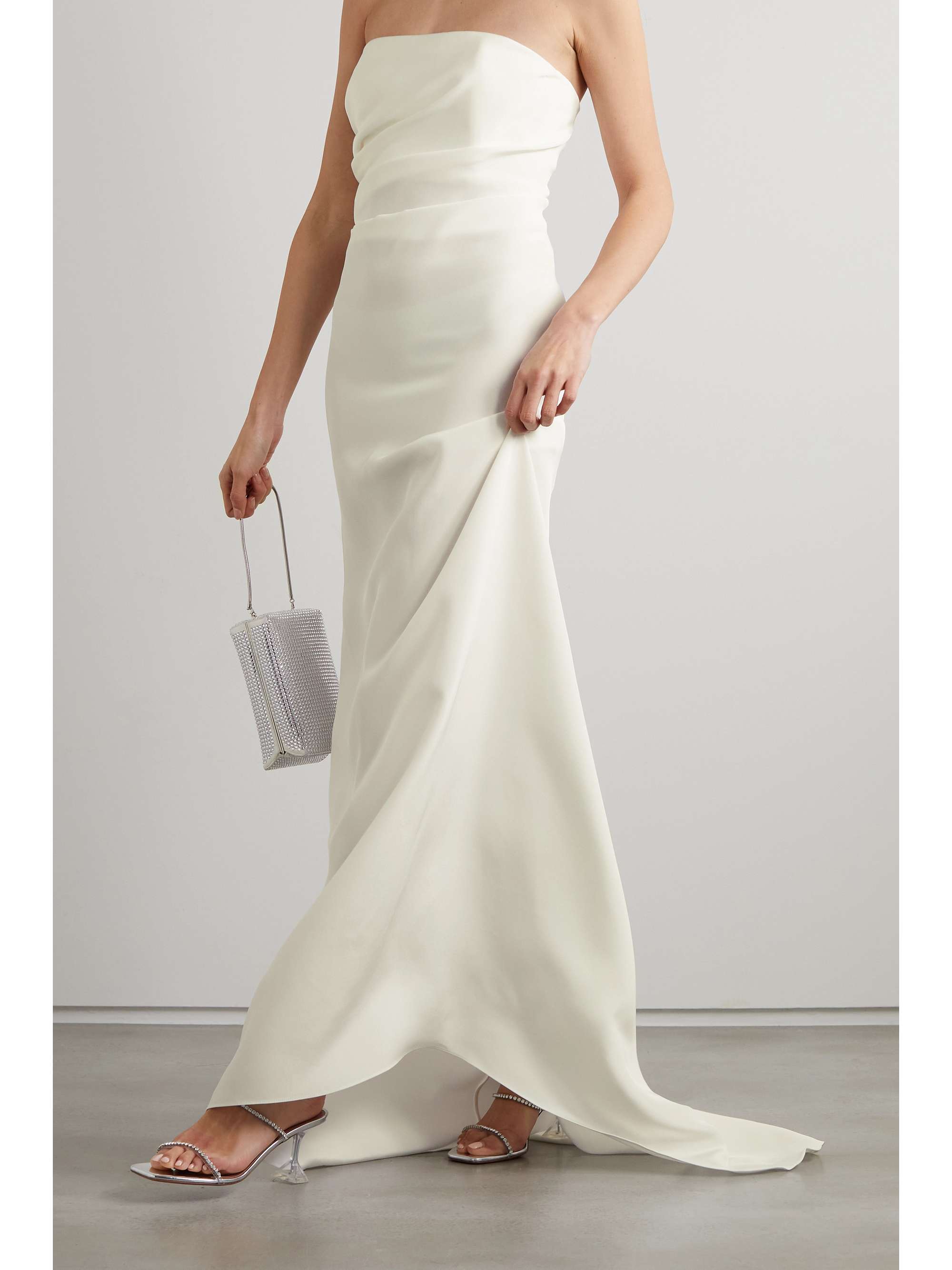 CHRISTOPHER ESBER Strapless gathered silk maxi dress