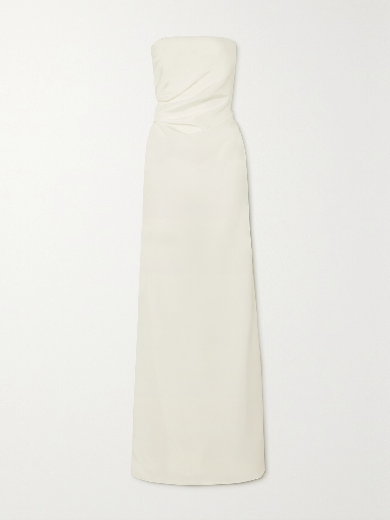 Christopher Esber Strapless Gathered Silk Maxi Dress - White