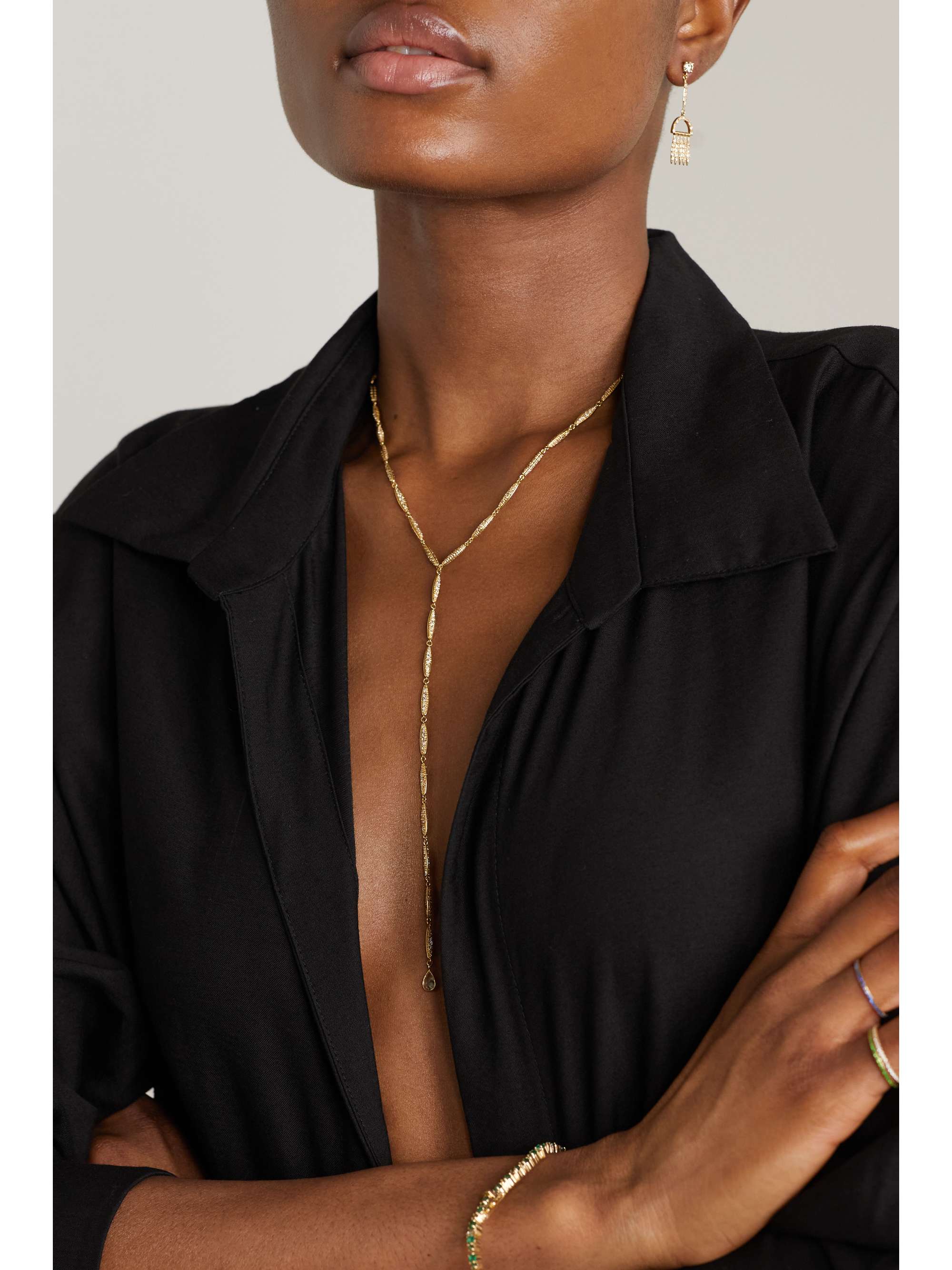 ILEANA MAKRI Grass Light Breeze 18-karat gold diamond necklace