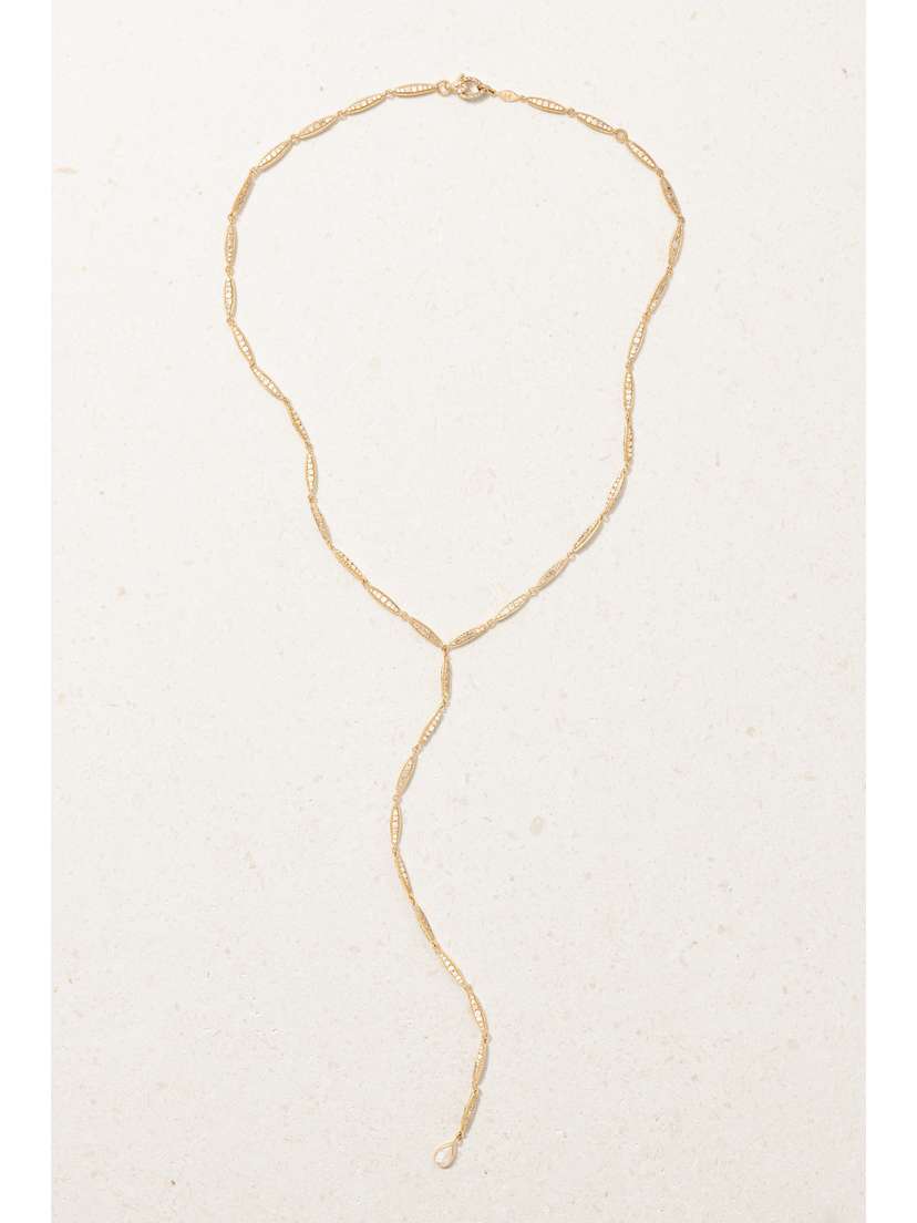 Ileana Makri Grass Light Breeze 18-karat Gold Diamond Necklace