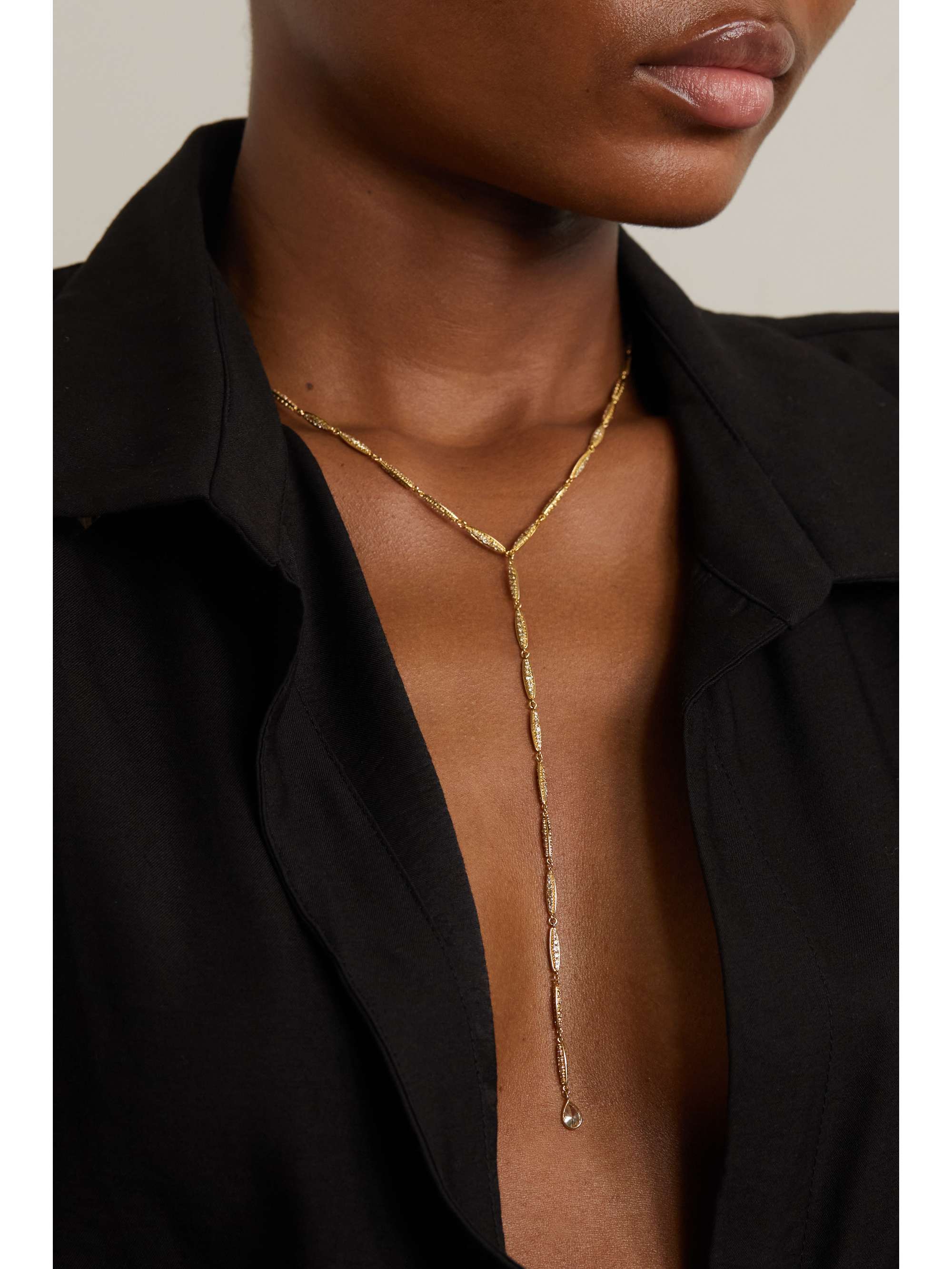 ILEANA MAKRI Grass Light Breeze 18-karat gold diamond necklace