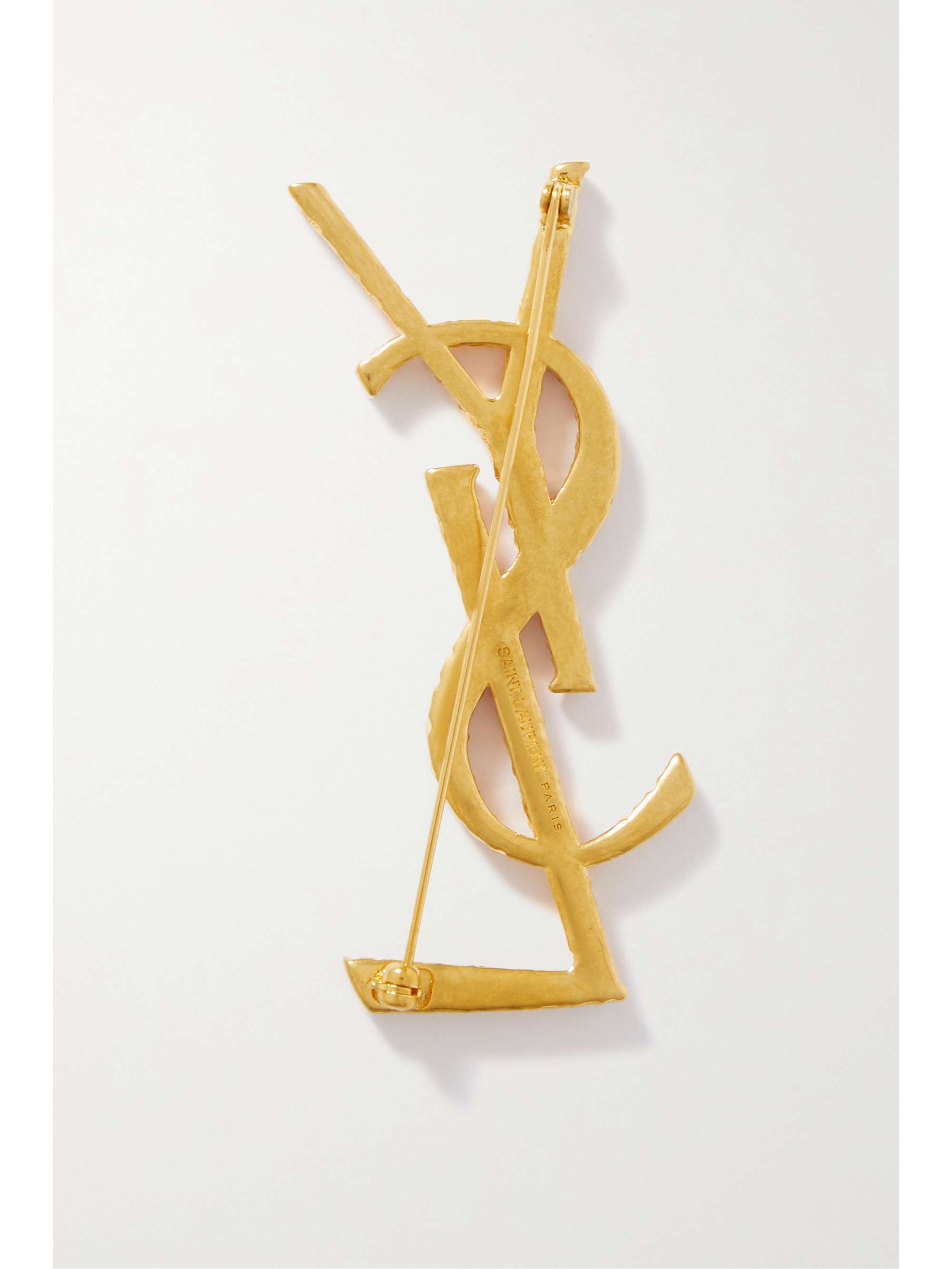 SAINT LAURENT Goldtone brooch NETAPORTER