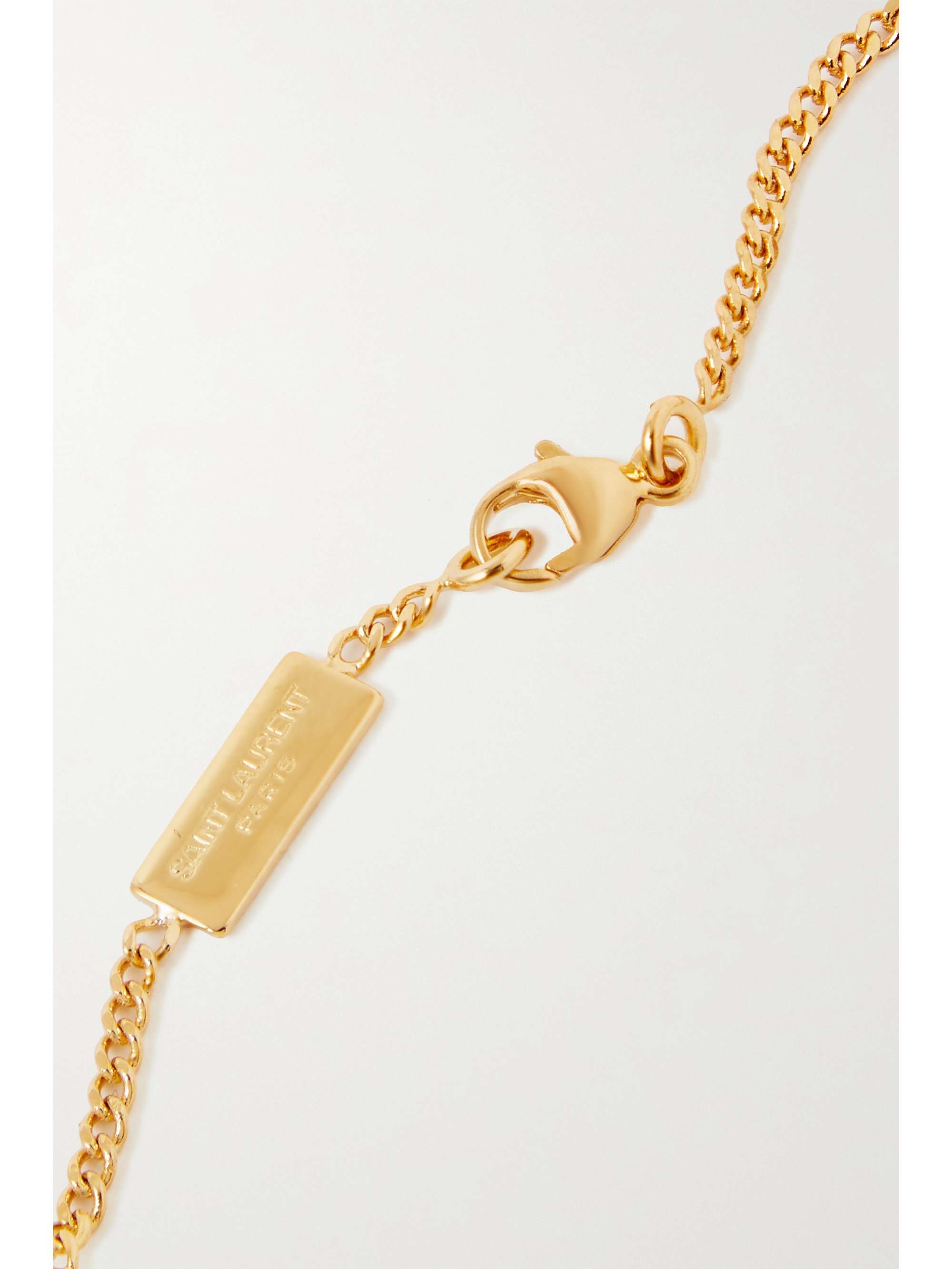 SAINT LAURENT Crystal-embellished gold-tone bracelet