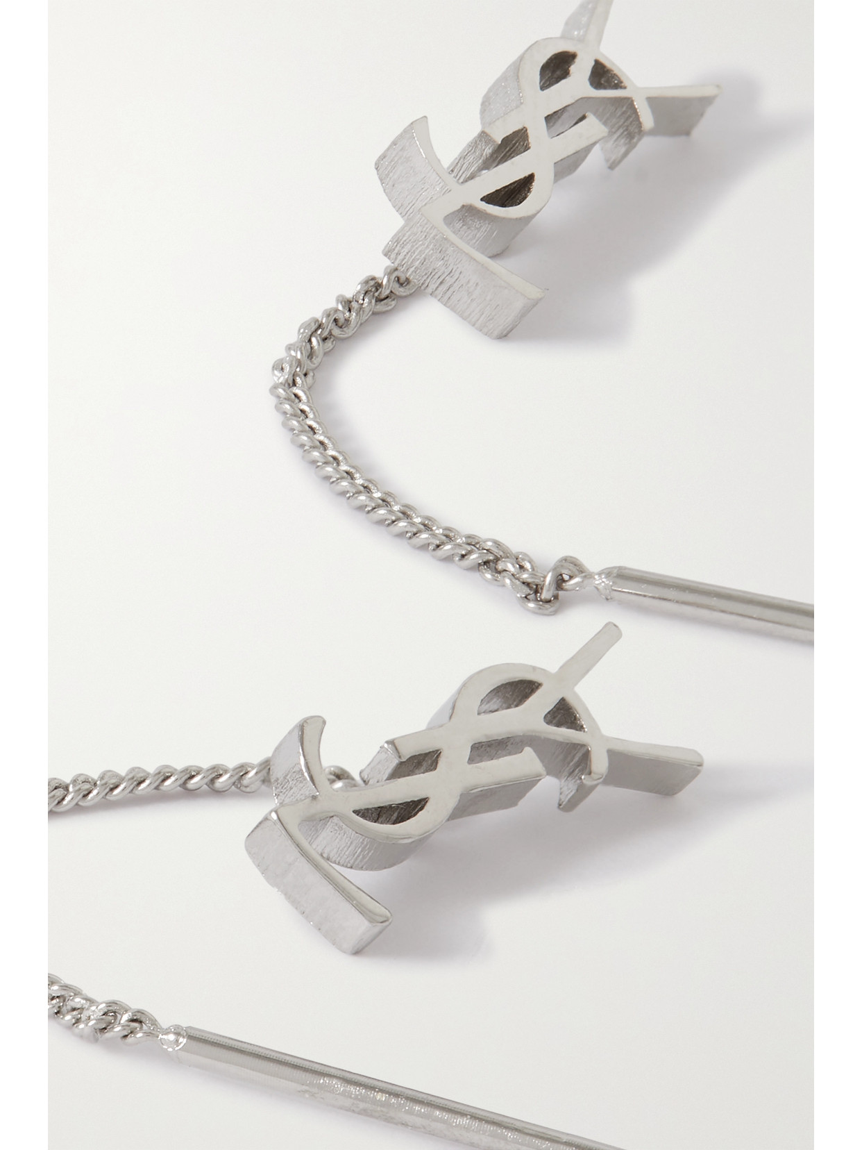 Saint Laurent Opyum Silver-tone Earrings In Silver