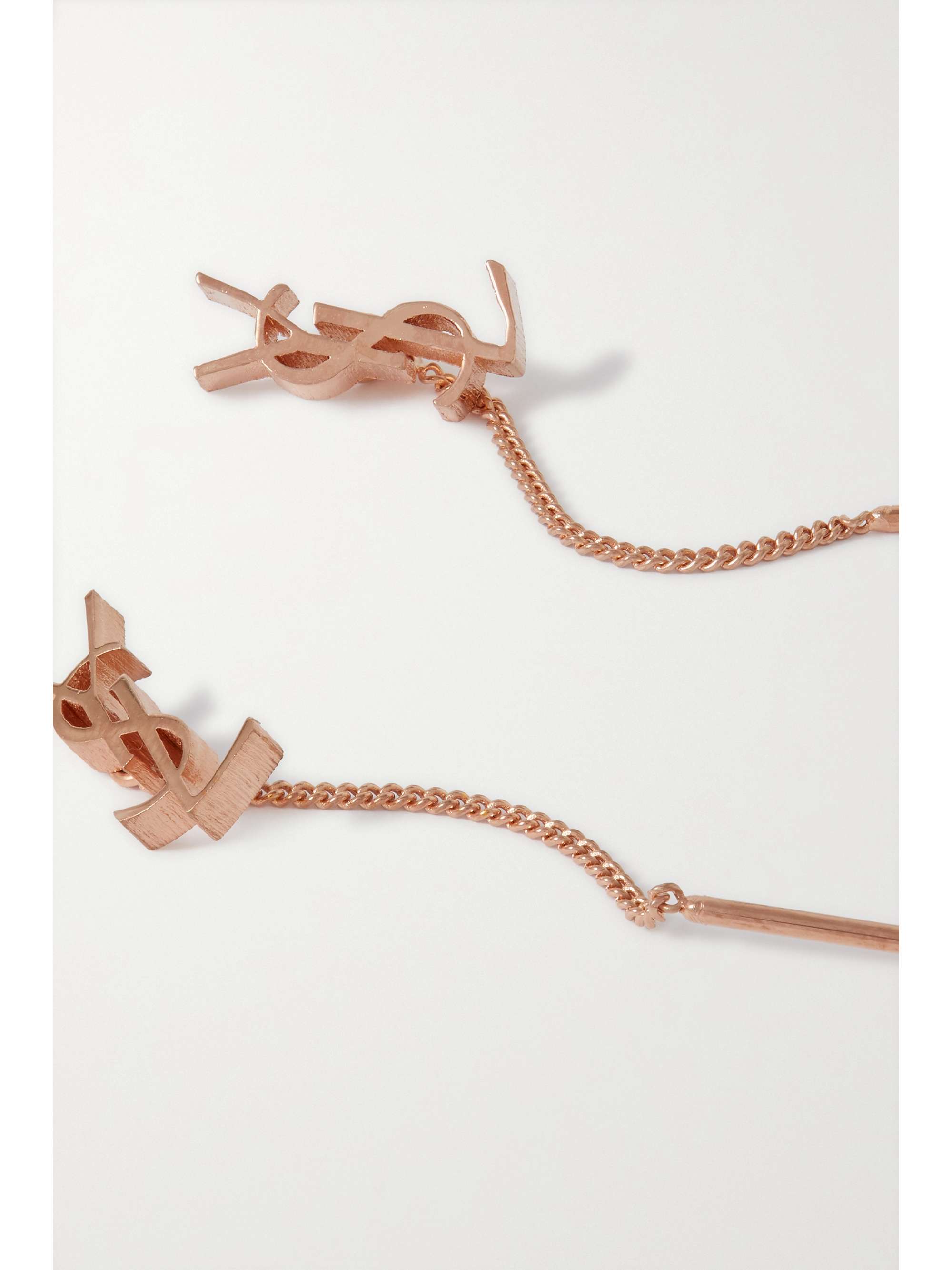 SAINT LAURENT Opyum rose goldtone earrings NETAPORTER