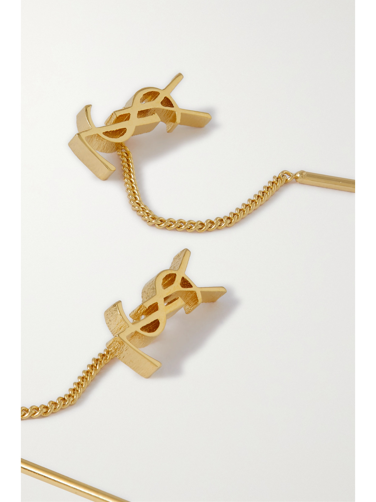 Shop Saint Laurent Opyum Gold-tone Earrings