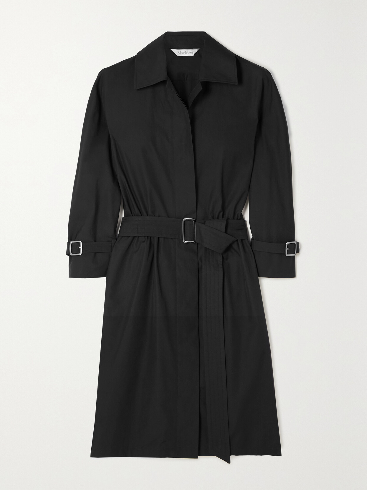 Max Mara Saio Belted Cotton-poplin Shirt Dress