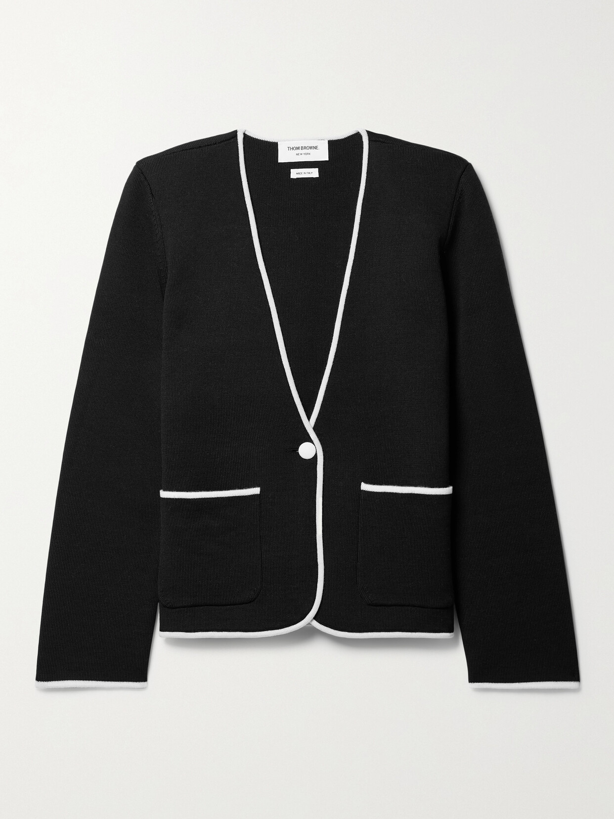 Thom Browne Wool-blend Ponte Jacket In Black