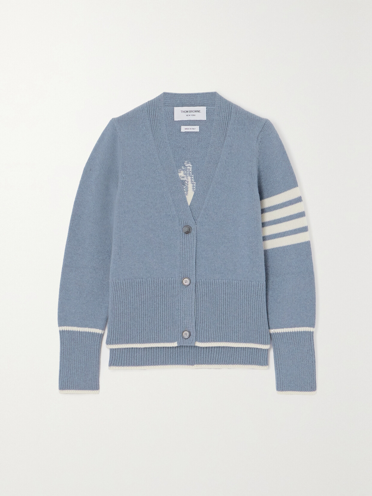 THOM BROWNE INTARSIA WOOL CARDIGAN