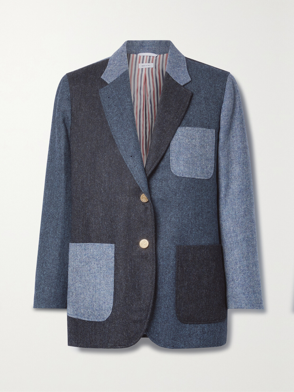 THOM BROWNE PATCHWORK WOOL BLAZER