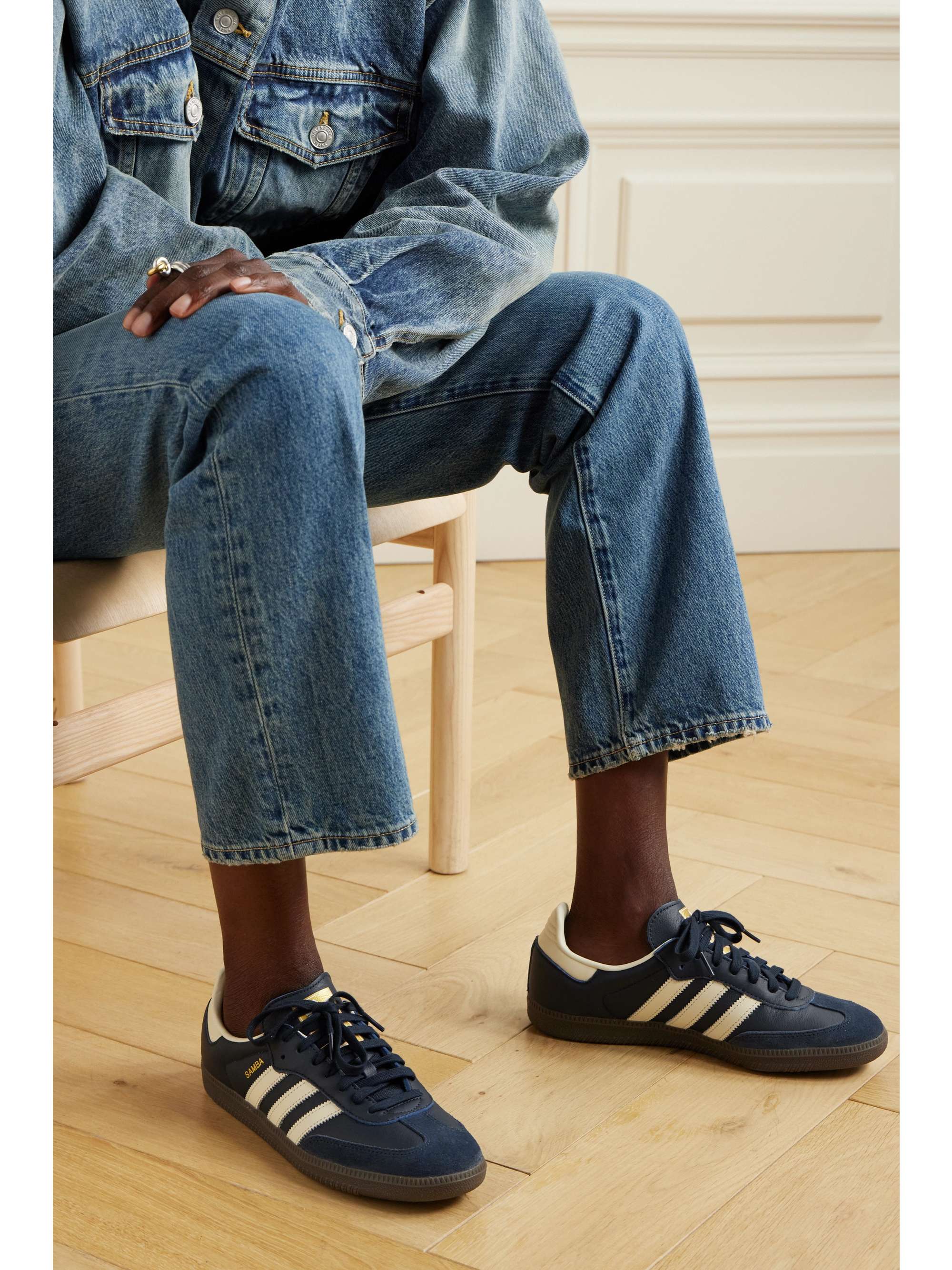 samba adidas black leather