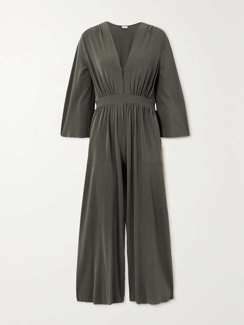 Eres Aretha Cropped Gathered Stretch-jersey Jumpsuit