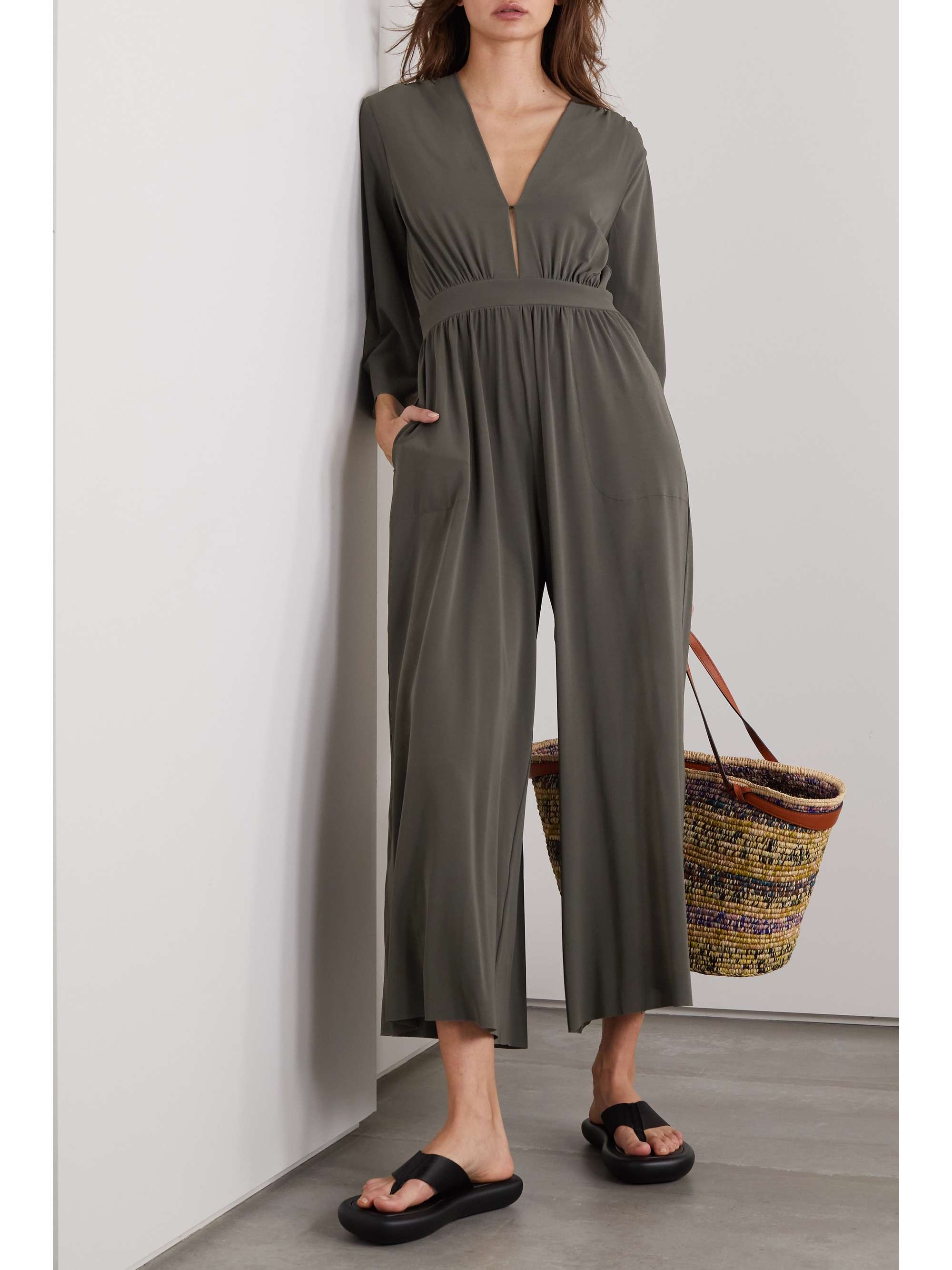 ERES Aretha cropped gathered stretch-jersey jumpsuit