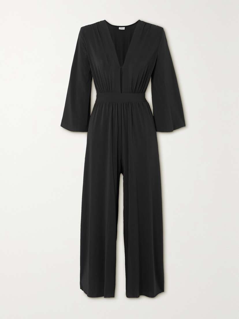Eres Aretha Cropped Gathered Stretch-jersey Jumpsuit