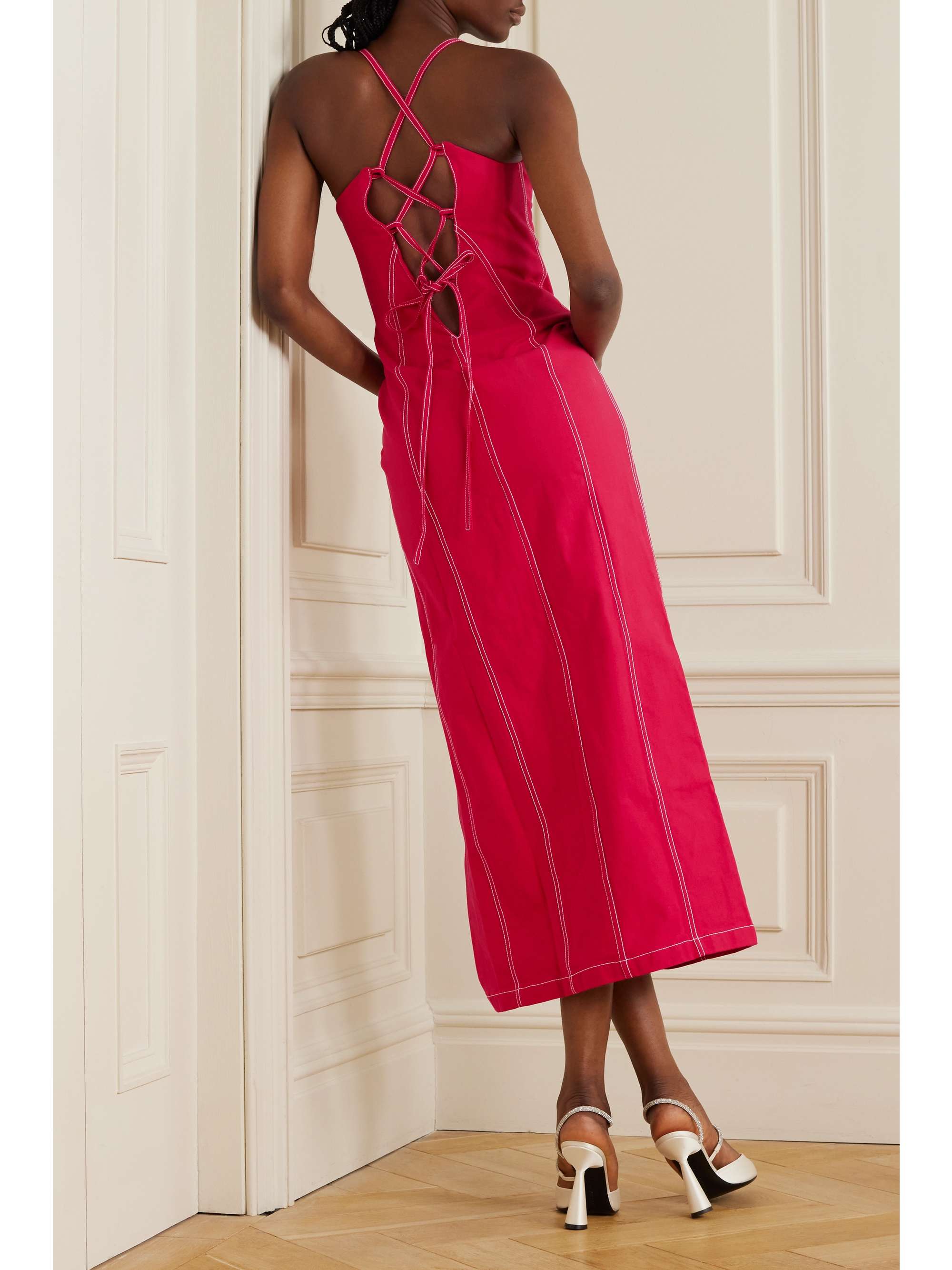 TOLU COKER + The Vanguard two-tone denim maxi dress | NET-A-PORTER