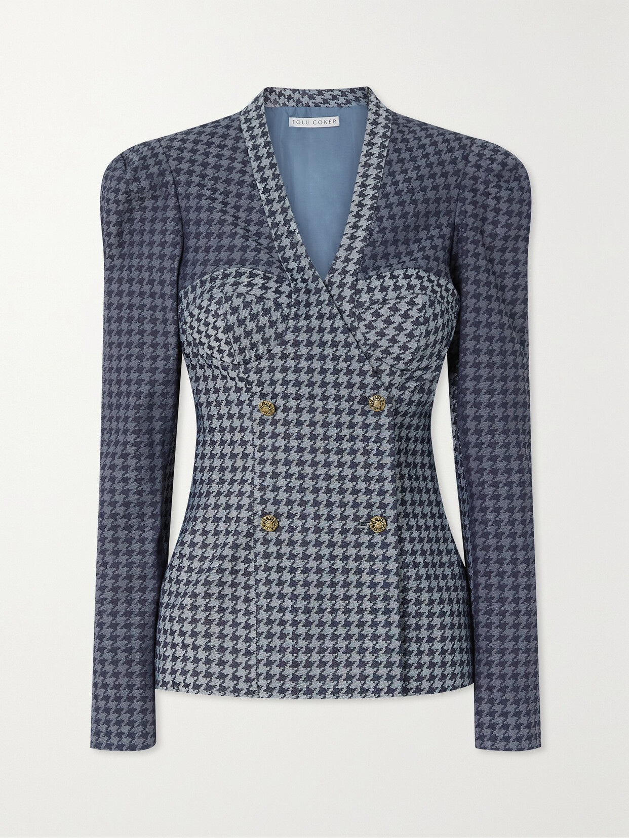 Tolu Coker - + The Vanguard Checked Double-breasted Cotton-blend Twill Blazer - Blue