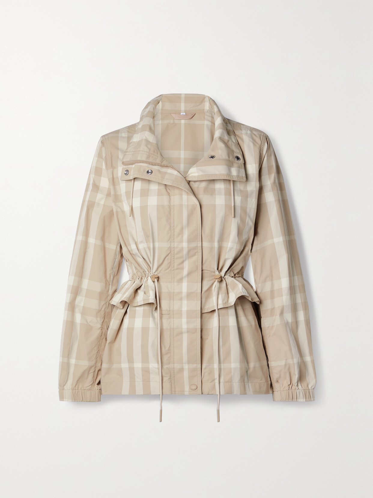 Burberry Checked Twill Jacket In Neutrals