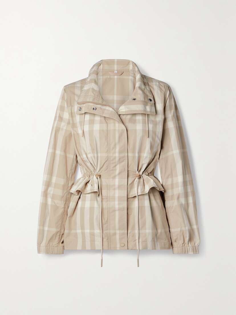 Burberry Checked Twill Jacket -  - UK 18