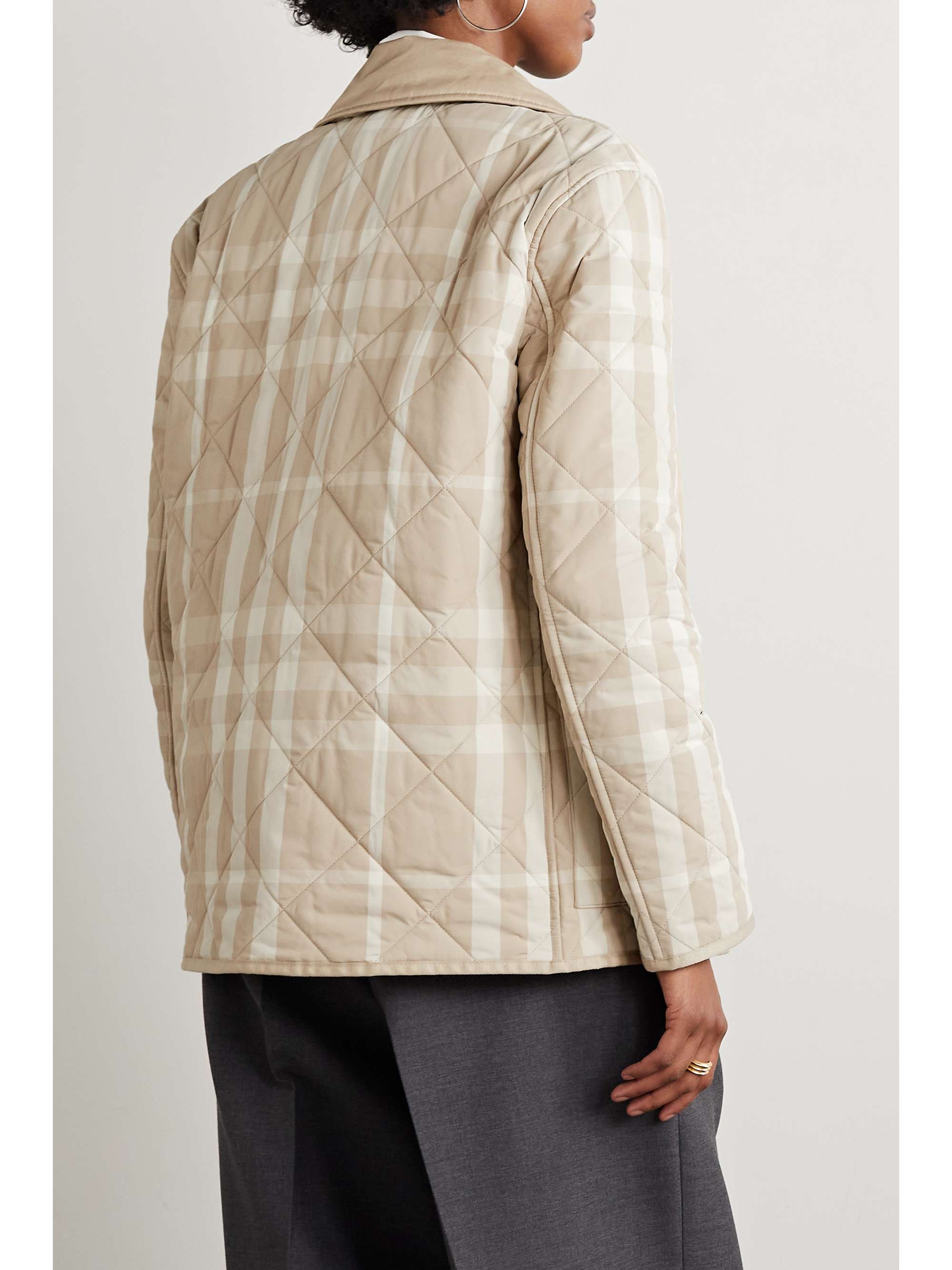 BURBERRY Checked quilted gabardine jacket